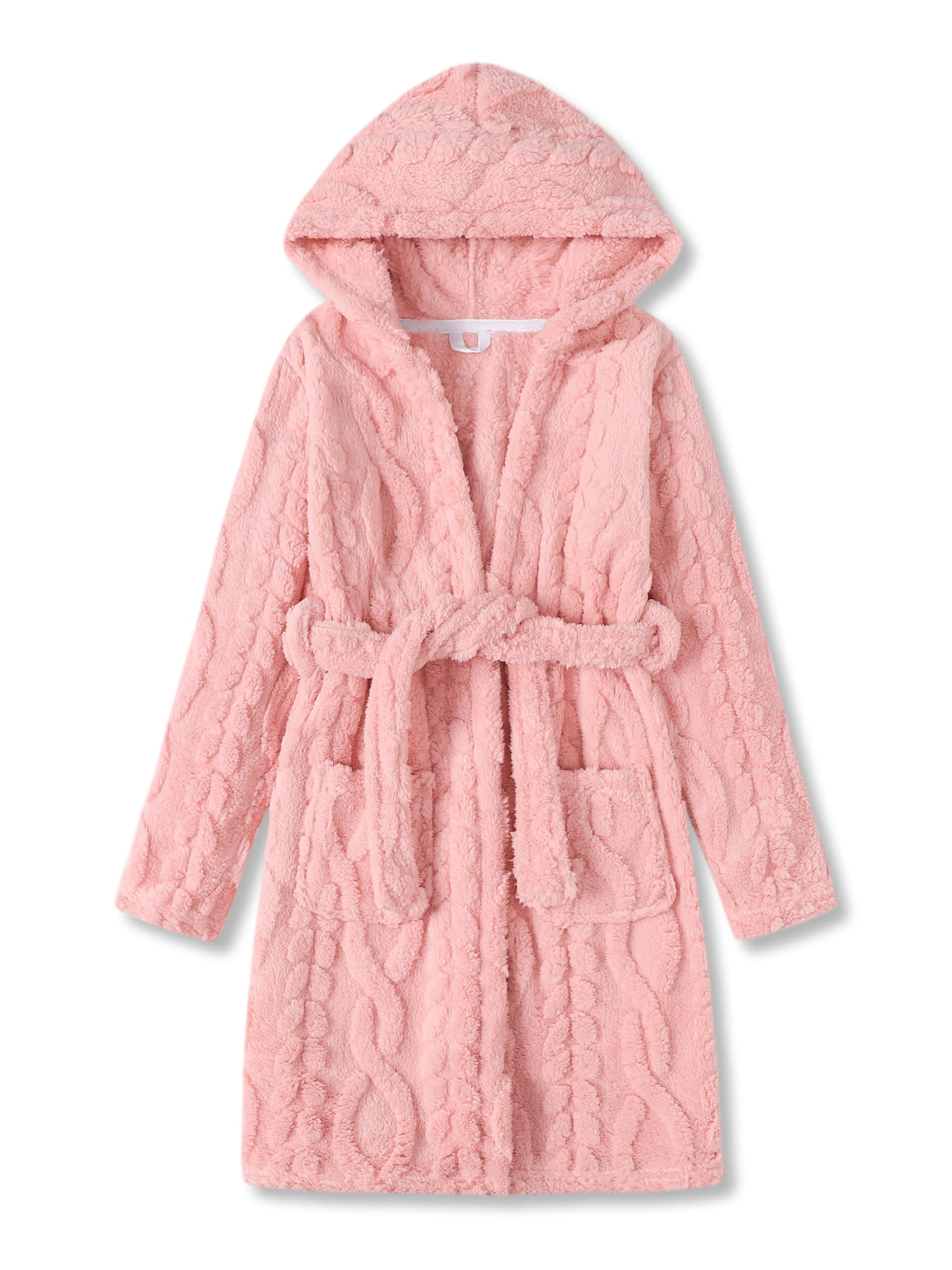 Topgal Girls Leopard Cat Robe, Hooded Bathrobe for Kids, Size 4T-18