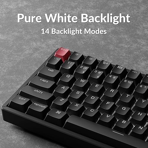 Miniatura 4 de Keychron K2 75% Layout QMK Teclado mecánico con opciones inalámbricas y con cable Interruptor Super Banana, marco de aluminio con retroiluminación