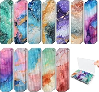 72 Pieces Anxiety Sensory Stickers with Storage Box - Sensory Stickers 2 Textured Surface - Fidget Strips for Office Desk Adult Stress (Marble)