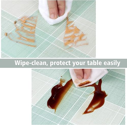 Miniatura 4 de AIRCOWRIE Mantel de vinilo impermeable, para uso rudo, mantel resistente a derrames de aceite, mantel de PVC para uso en interiores y exteriores