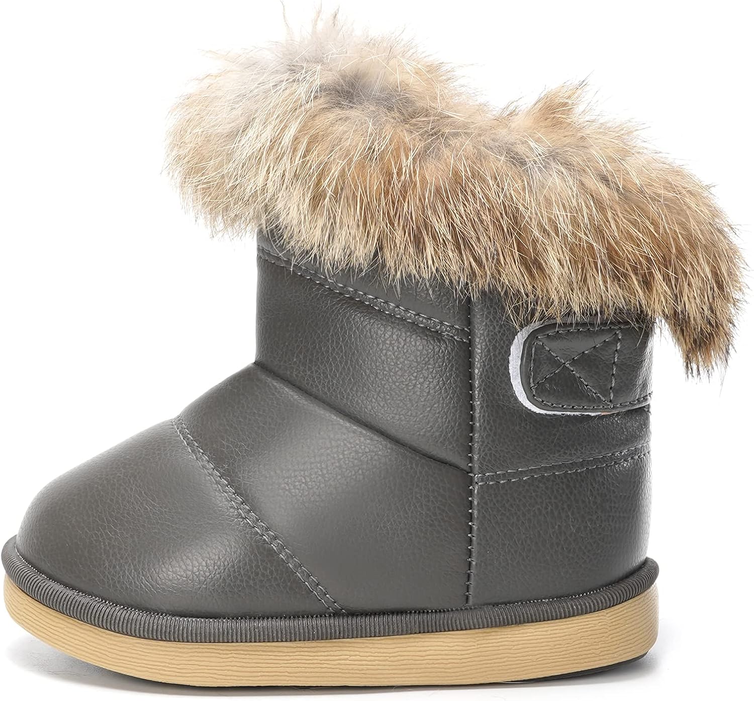 KVbabby Toddler boots Kids Snow Boots Girl's Warm Winter Boots Waterproof Boot PU Leather Non-slip - Image 2