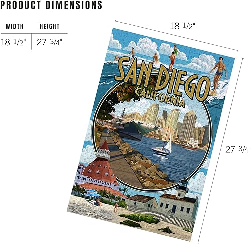 Miniatura 5 de Lantern Press Rompecabezas de 1000 piezas, San Diego, California, montaje