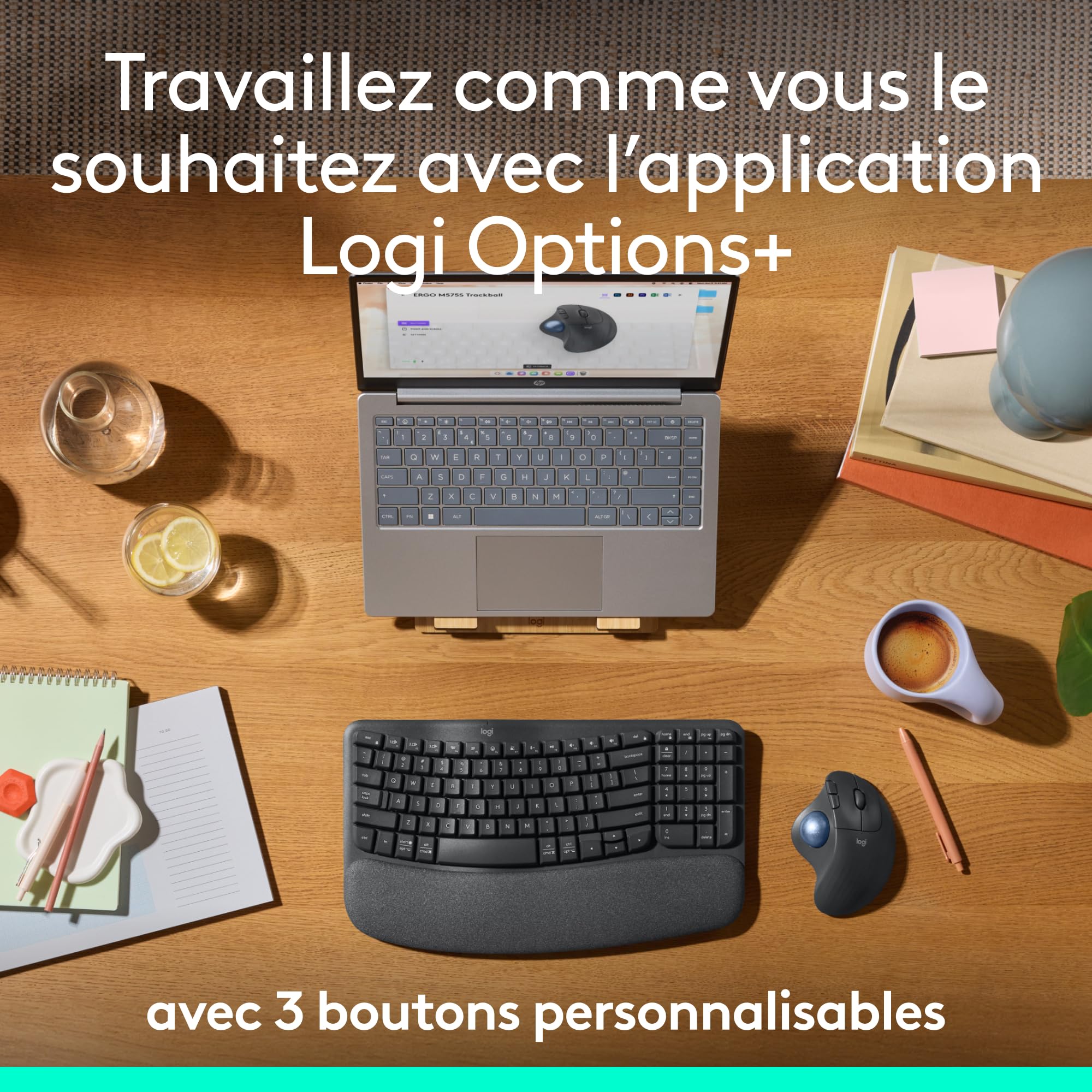 Logitech Ergo M575S Souris trackball sans Fil, Souris Ergonomique sans Fil avec Bluetooth et dongle chiffré, contrôle Confortable par Le Pouce, Suivi précis et Fluide, pour PC/Mac - Graphite