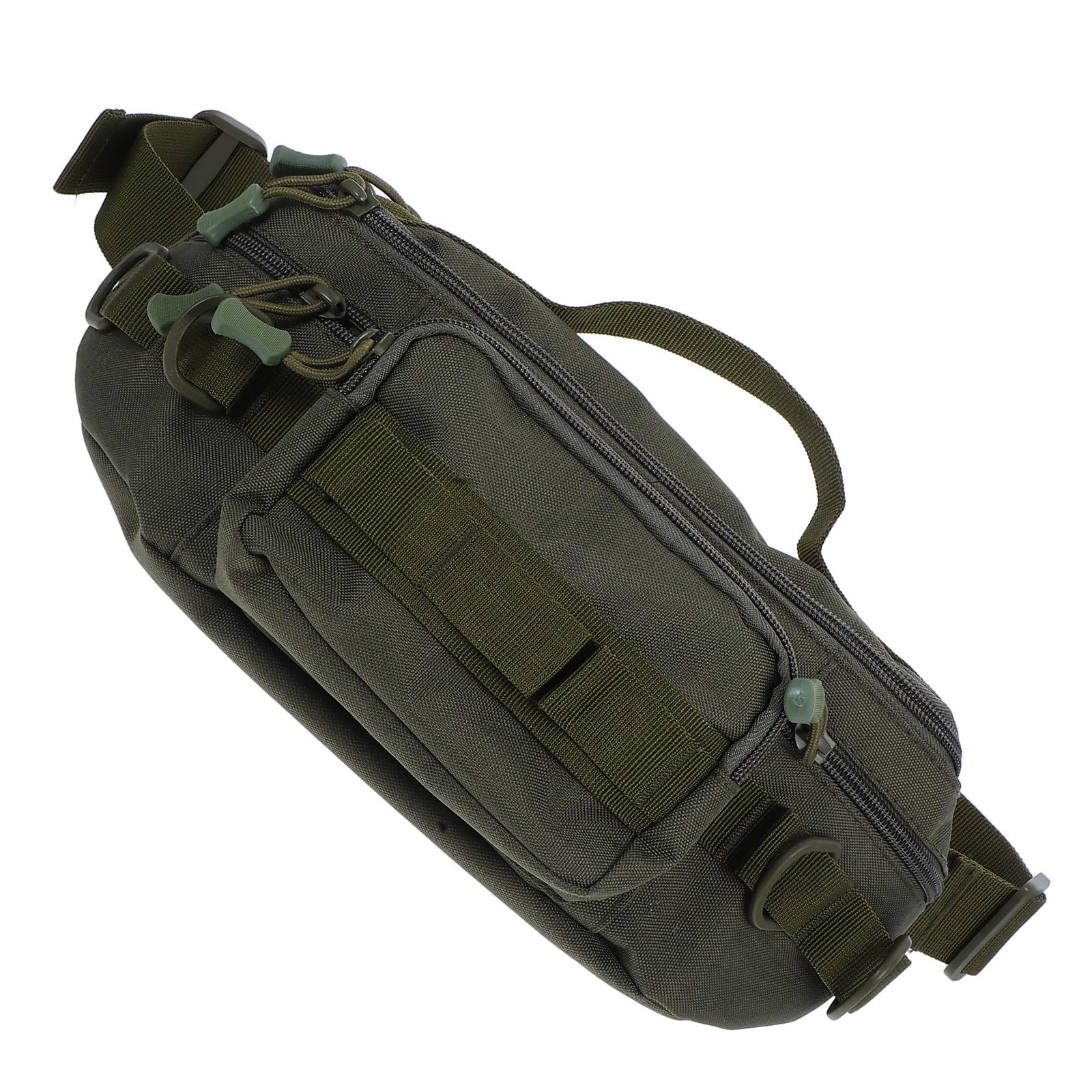 Healeved Riñonera Multifuncional para Hombre Pequeña y Ligera con Bolsillo para Botella de Agua Resistente Poliéster Color Verde Militar Adecuado para Ciclismo Pesca y Senderismo