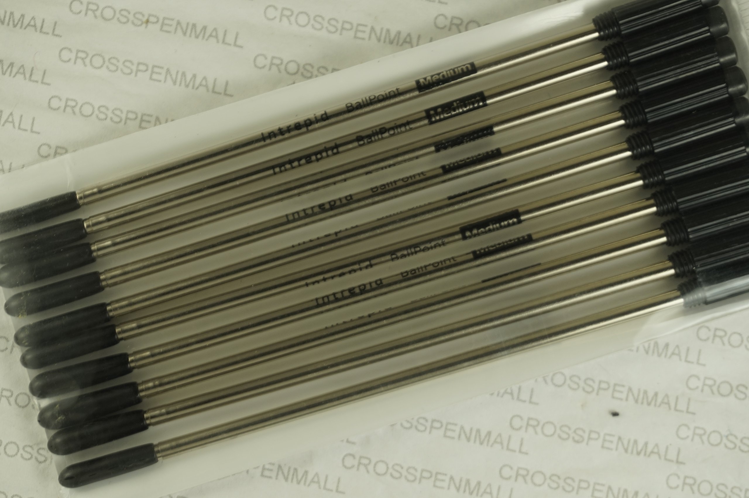 Intrepid10 Genuine New Generation and Capped Black Ink Refill for Cross ballpoint pens. Medium Point - Smooth Flow Black