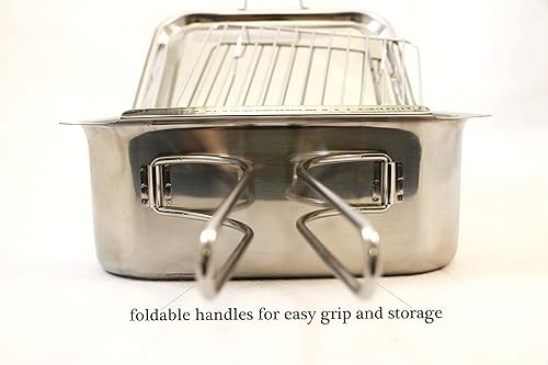 Miniatura 5 de ExcelSteel Ahumador de acero inoxidable para estufa, 14 12" X 10 12" X 4", plateado, mediano