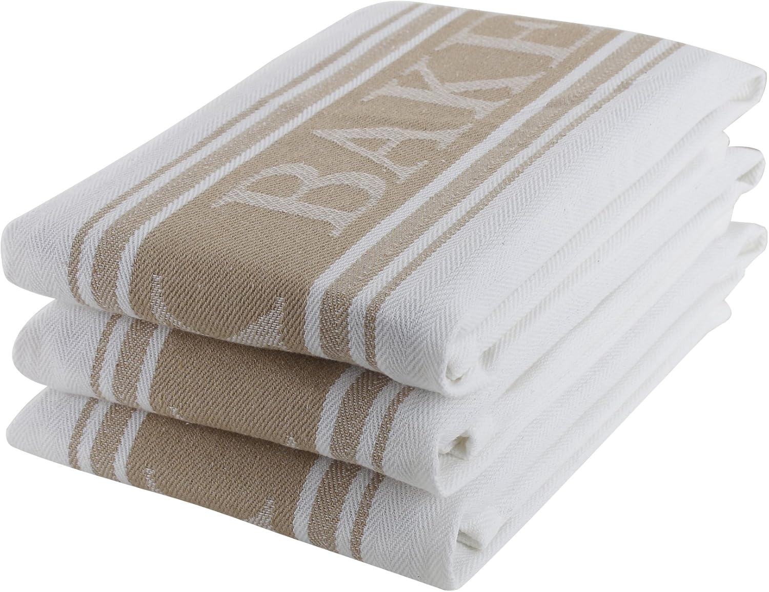 Kitchen Towels, 100 Cotton, Jacquard Dish Towels, Beige