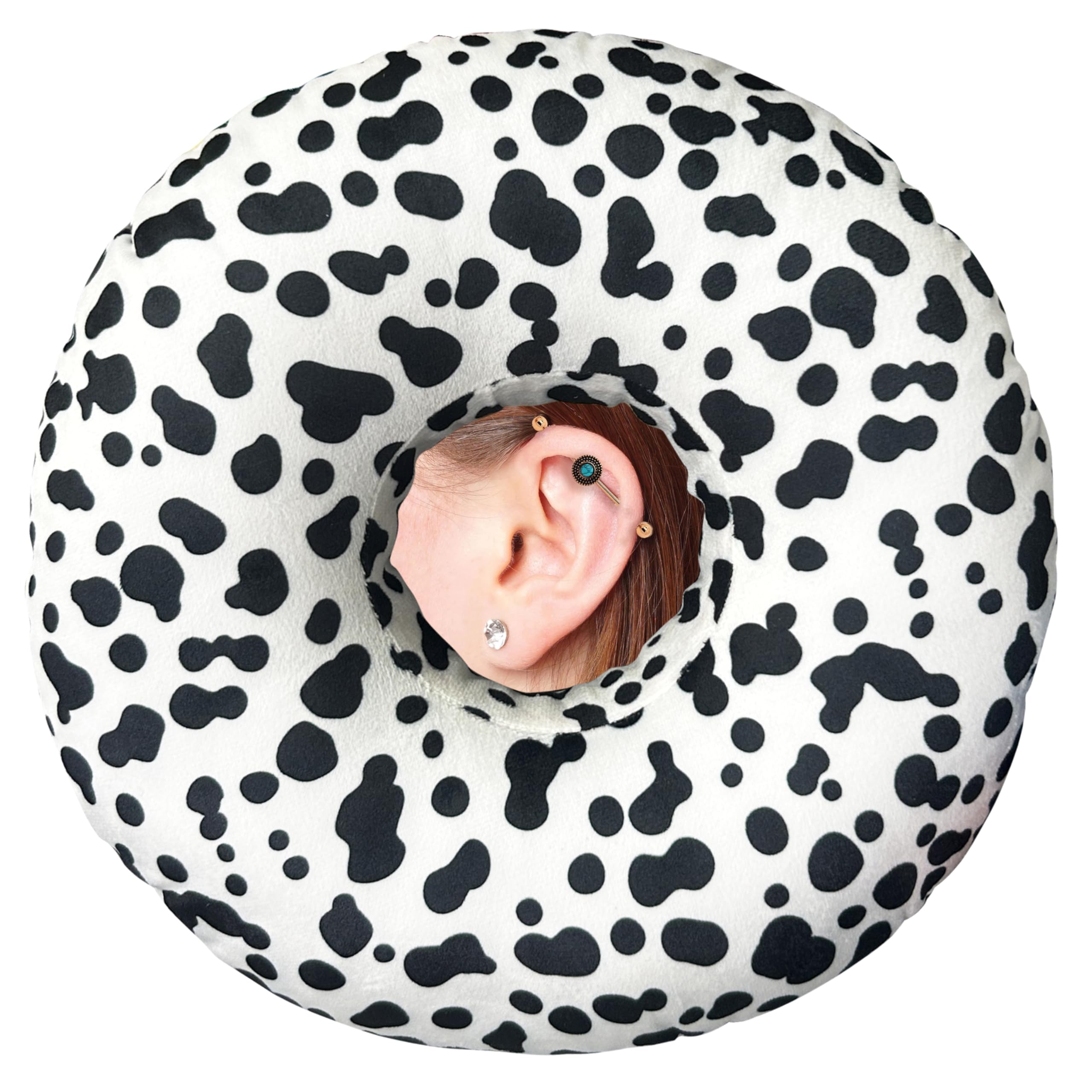 Ear Piercing Pillow for Side Sleepers Pillows with Holes for Ear Pain,Donut Pillow for Ear Side Sleeping Pillow for Adults CNH Ear Pain Relief Pressure Sores Ear Pillow with Hole in Center
