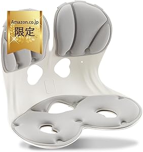 【Amazon.co.jp限定】Tillmulya 姿勢矯正 椅子 理学療法士推薦 骨盤サポートチェア 高反発メモリー綿 軽量 耐荷重200㎏ (グレー)