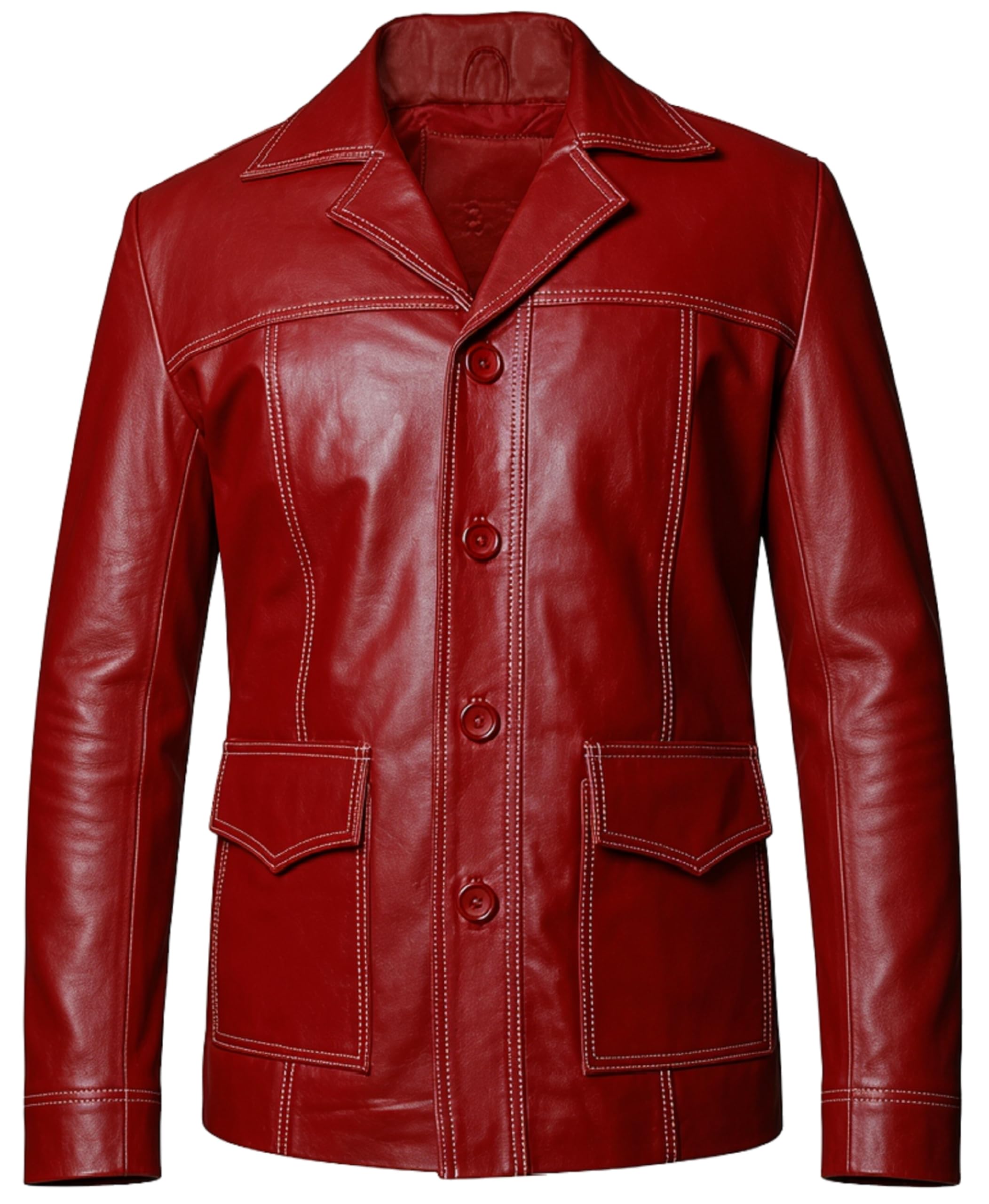 Tyler Durden - Chaqueta de cuero para hombre, estilo retro, informal, inspirada en la película Fight Club, estilo vintage