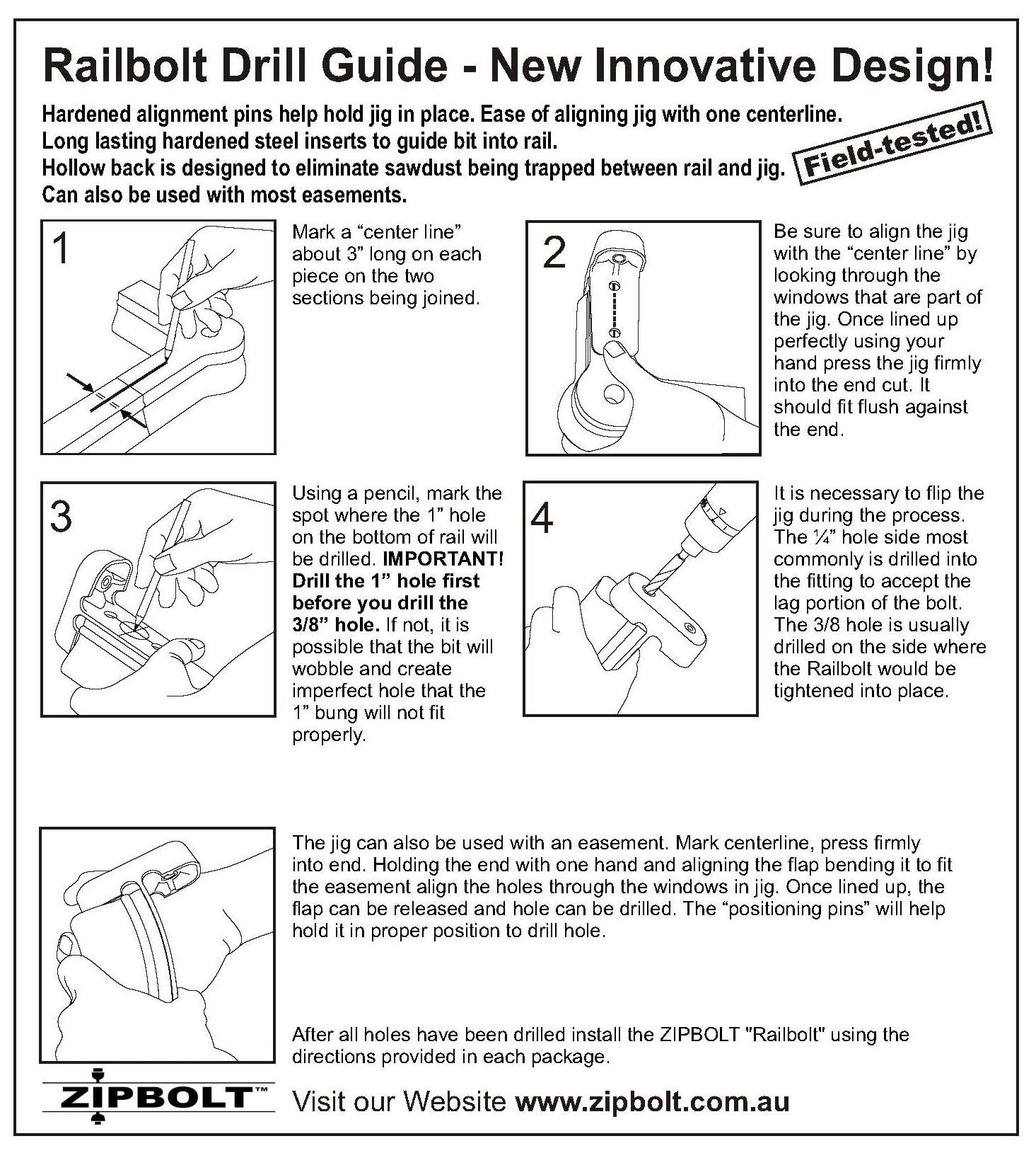 Zipbolt Railbolt Drill Guide - Easy Staircase Installation -5