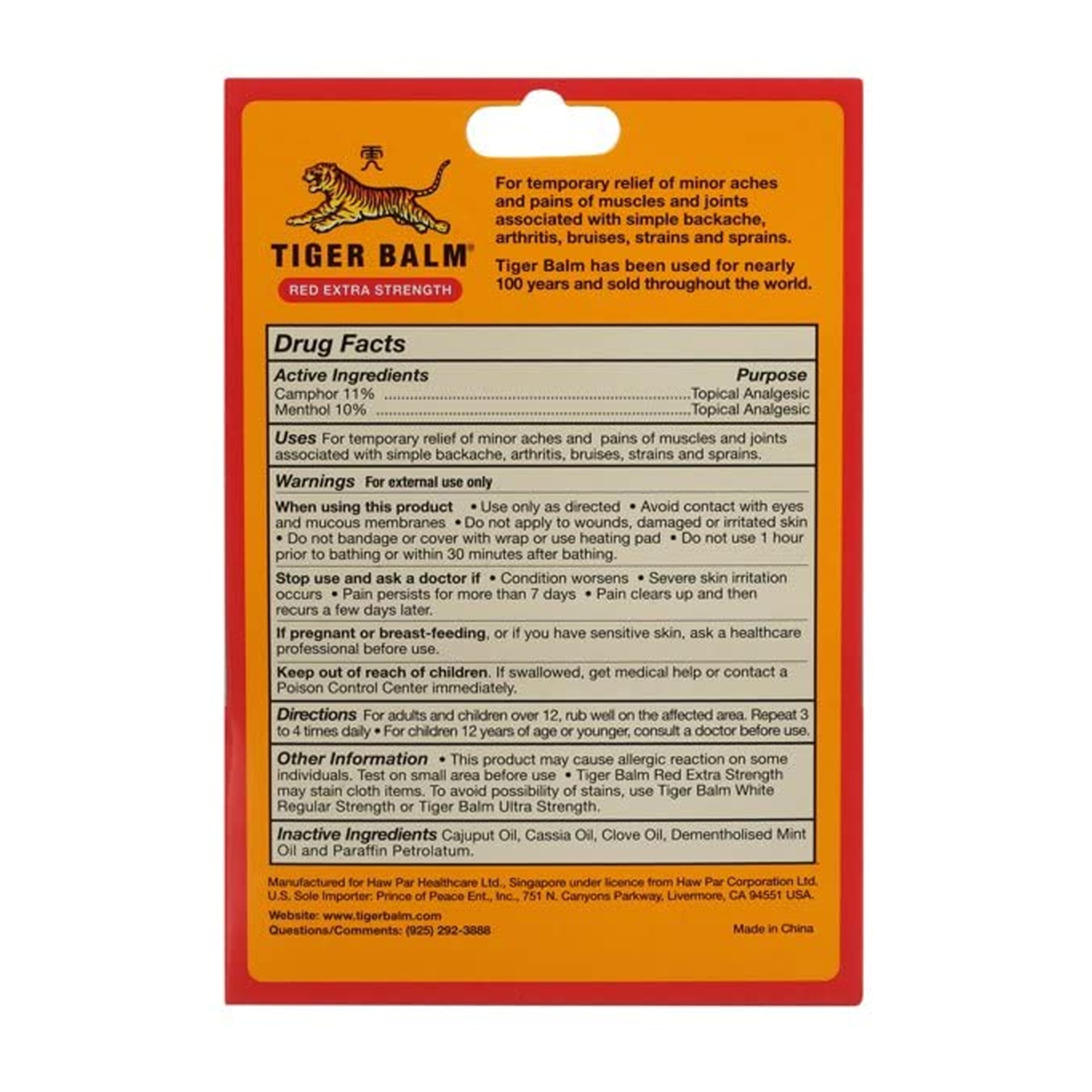 Tiger Balm Red Extra Strength Ointment, 18 Gram - 6 per case. — Amazon image 7
