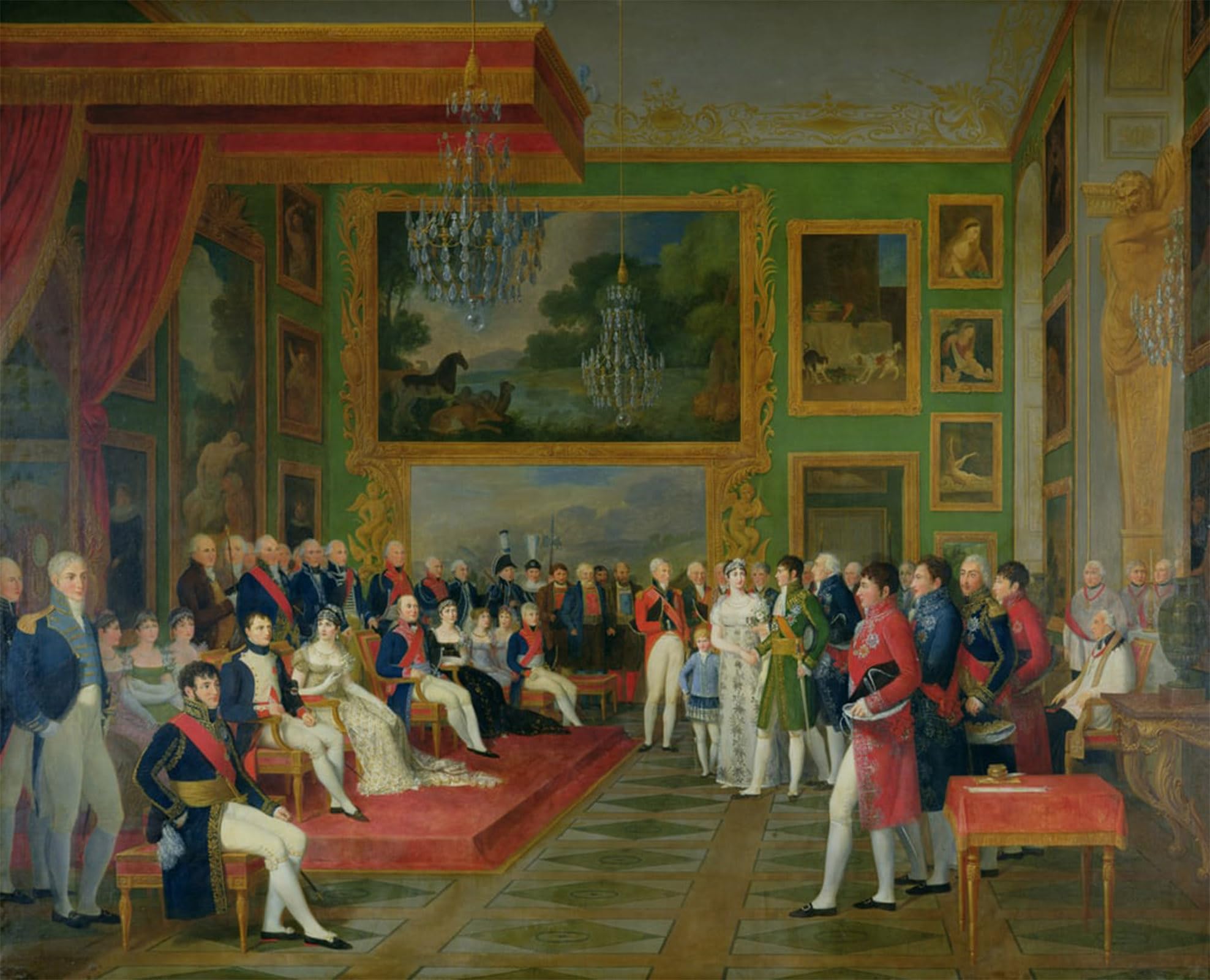 SERENDIPITP Vintage Picture Print on Canvas Wall Art Poster the Marriage of Eugene De Beauharnais to Amalie Auguste of Bavaria by Francois Guillaume Menageot for Wall Decor 60x90cm