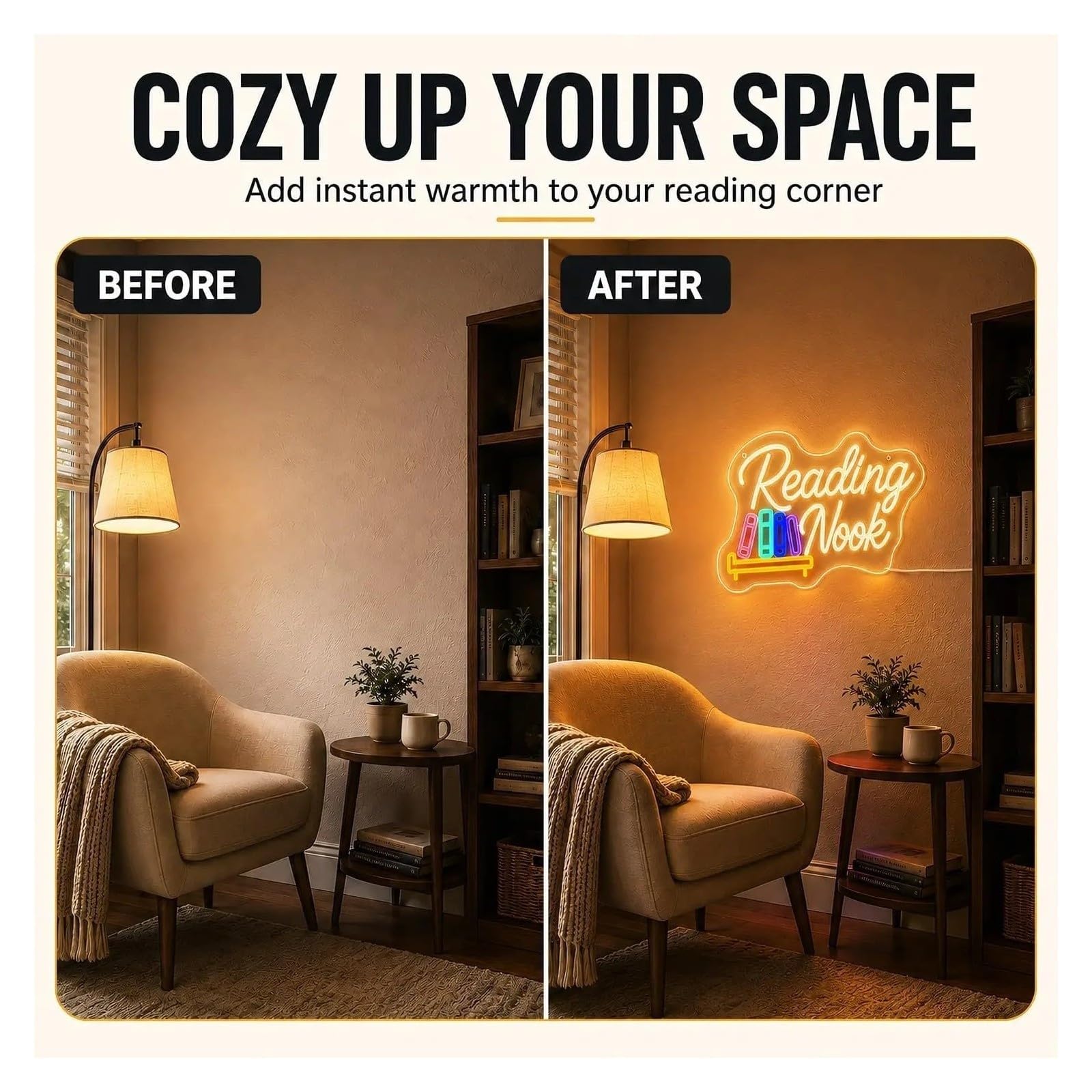 Decoración Lámparas Letrero De Neón LED Rincón Lectura