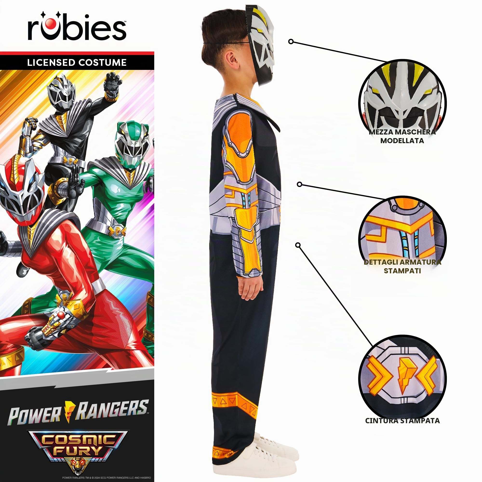 Rubies Costume ufficiale Power Rangers Cosmic Fury Black Ranger per bambini, taglia 5-6 anni