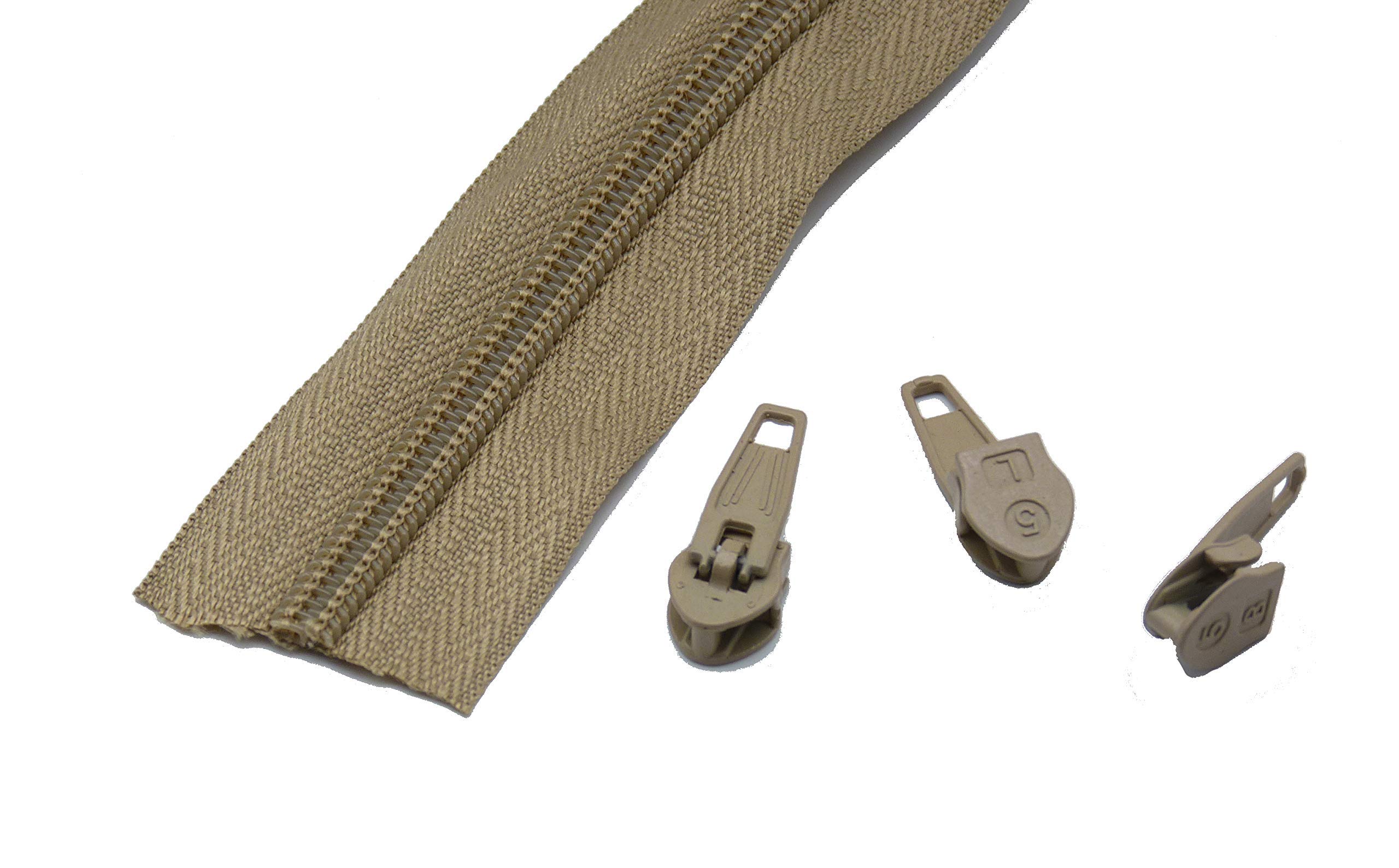 Cremallera Continua Beige Nº5 - 200 Metros Con 300 Correderas, Ideal Para Cojines, Bolsos Y Manualidades