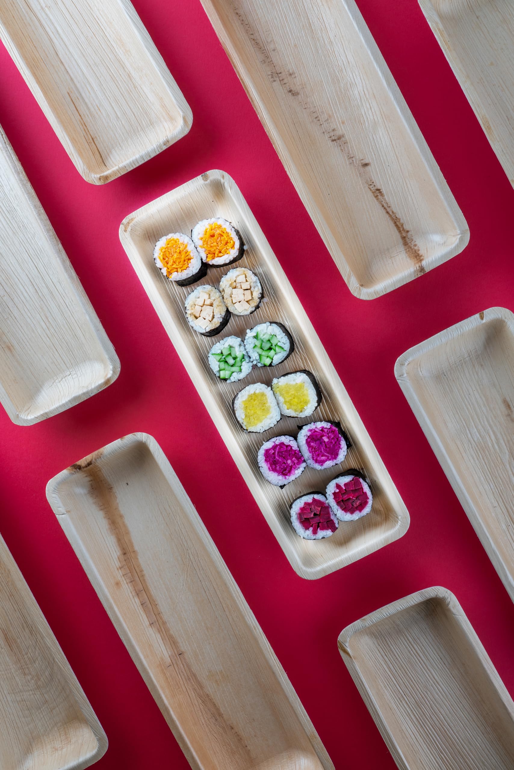 FOOGO Green Palmblatt Tabletts - 25 Stück 22x15cm Umweltfreundlich