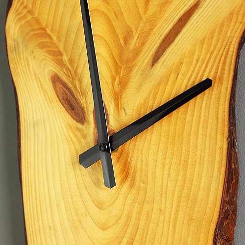 Miniatura 2 de Colección PJ Reloj de madera natural, reloj de madera con borde vivo, reloj de madera natural, reloj de pared de madera para decoración, reloj de