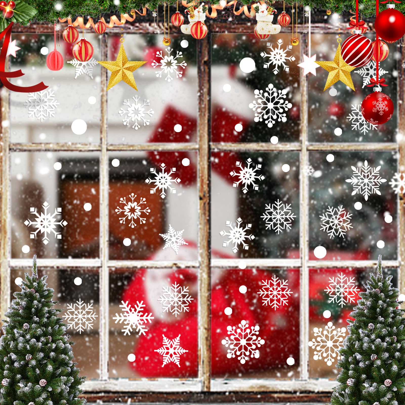 Adesivi natalizi per finestre - Set palline di natale - Adesivi Murali