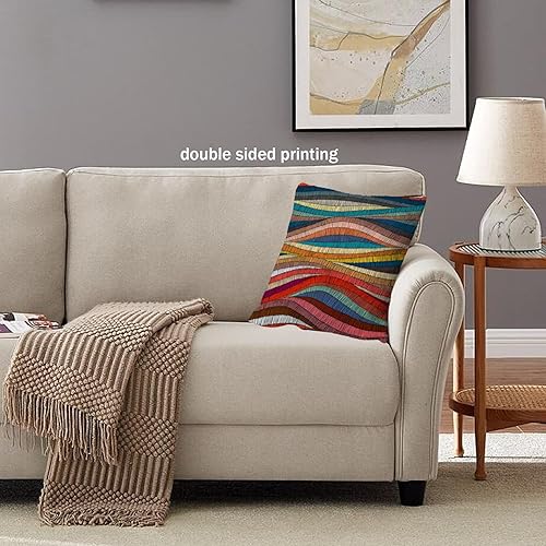 Miniatura 2 de Fundas de almohada coloridas bohemias de 18 x 18 pulgadas, fundas de almohada abstractas modernas, funda de almohada de decoración bohemia,