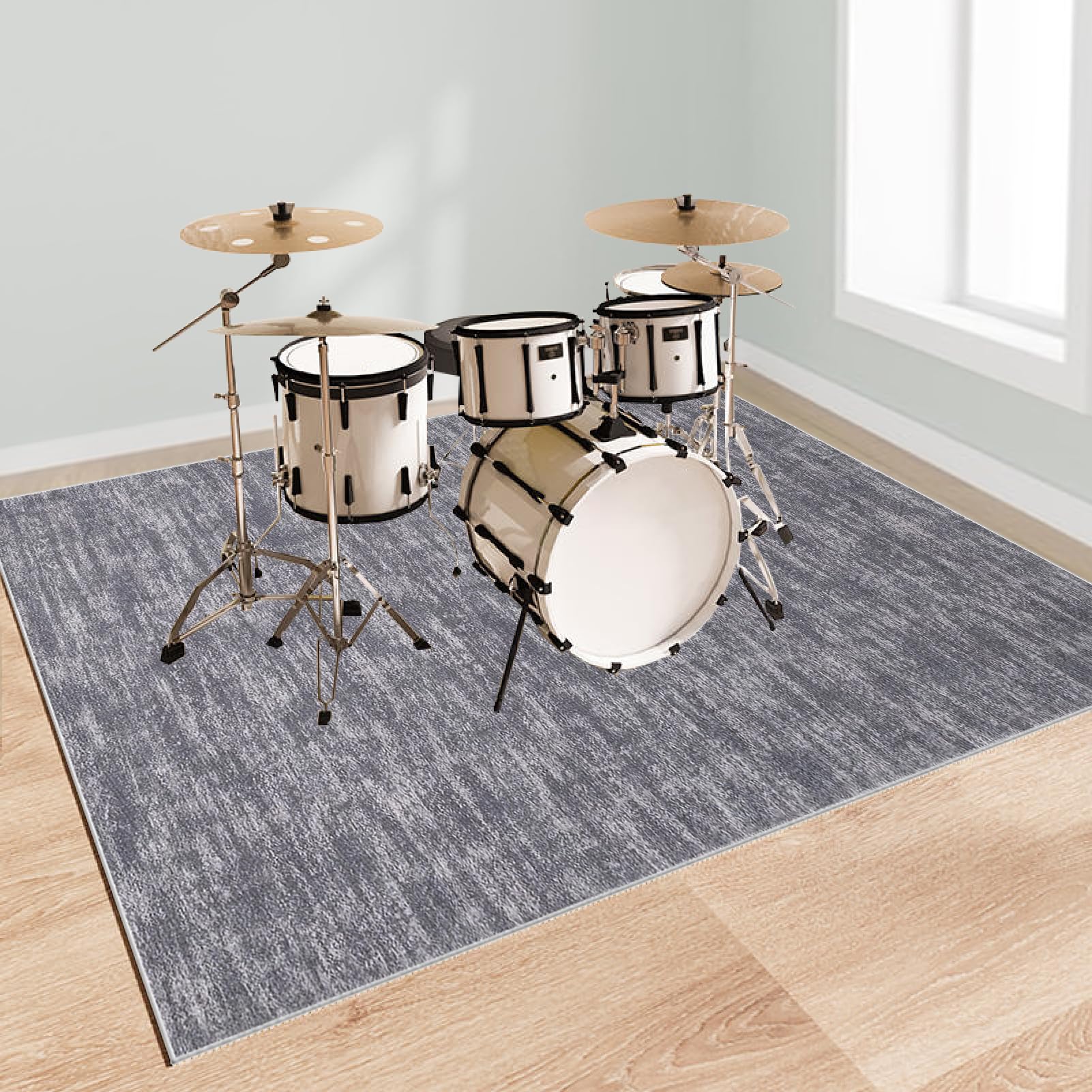 Tappeto Batteria Elettroniche Drum Tappeto Tappetino per Batterie Rullante Acustica Snare Drum Strumenti Musicali Tappeto Fonoassorbente for Pianoforte Tappeti Antiscivolo per Batteria 150 x 120 cm