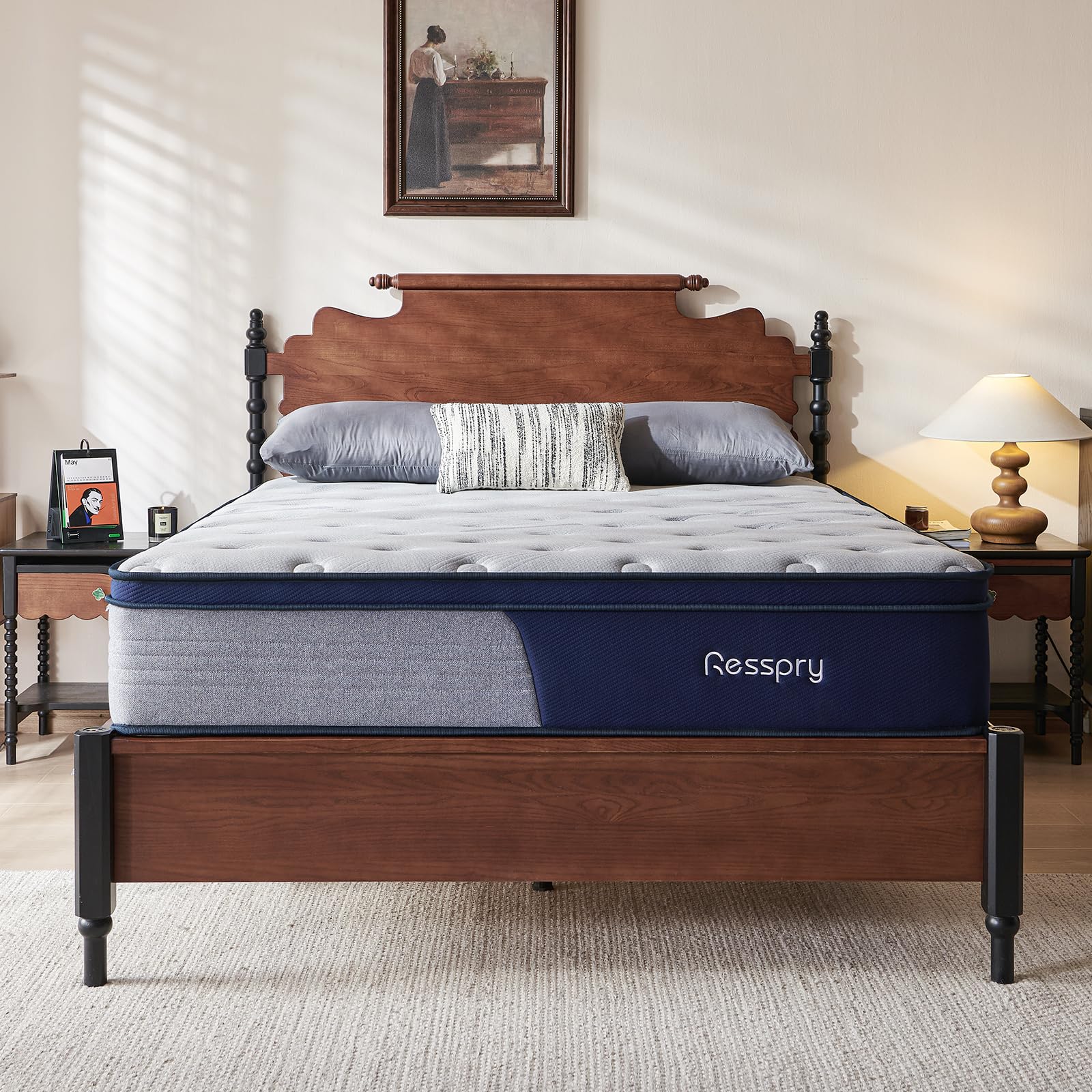 Resspry Single Size Mattress,12 Inch Memory Foam Sprung Mattress 3FT for Pressure Relief and Cool Sleep, Supportive Medium Firm Hybrid Mattress,The Nocturne Collection(90×190×30cm)
