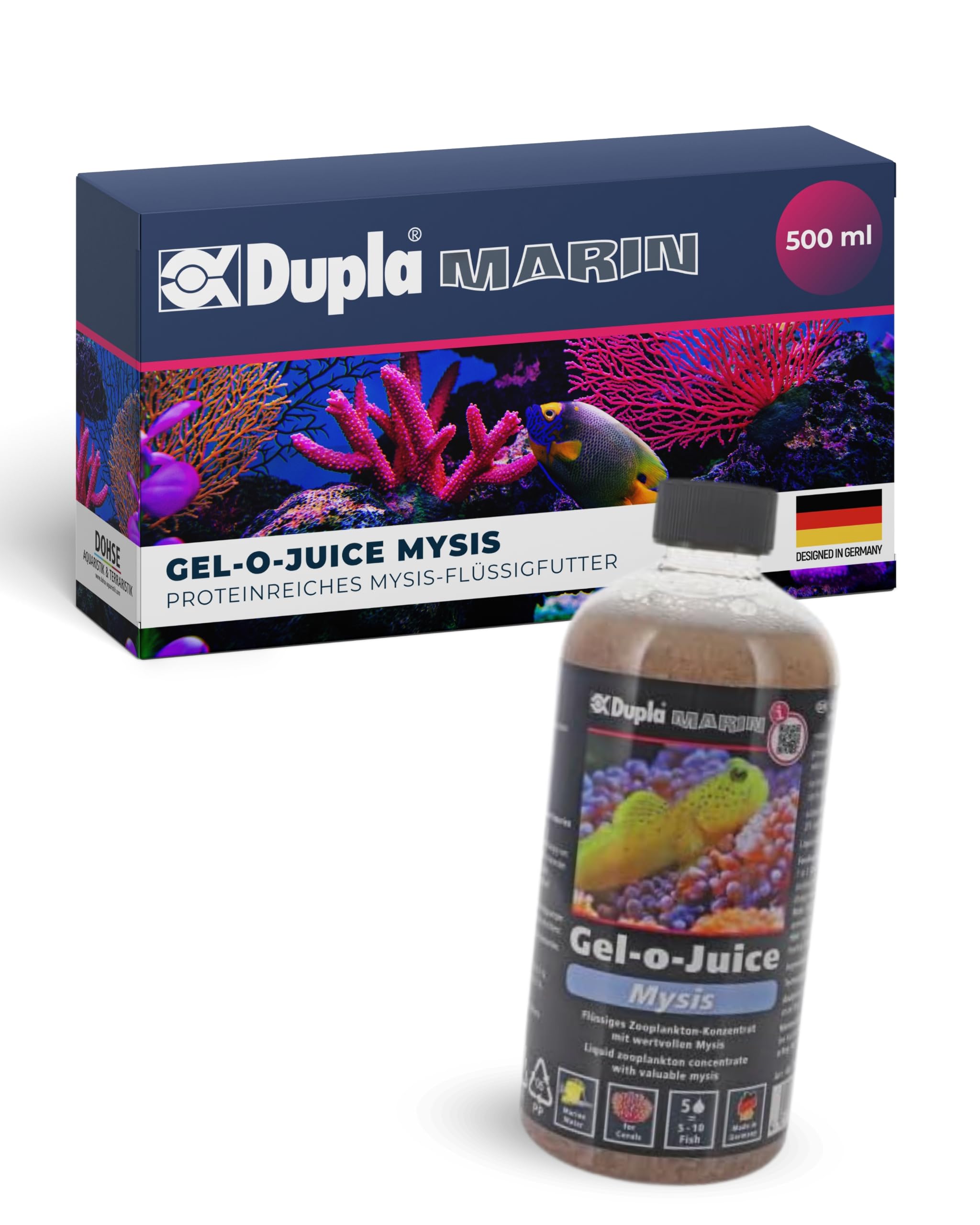 Dupla Marin Gel-o-Juice Mysis I 500 ml I flüssiges Zooplankton-Konzentrat mit kleinen Schwebegarnelen I für gutes Fischwachstum und gesunde Korallen I nährstoffreiches Fischfutter