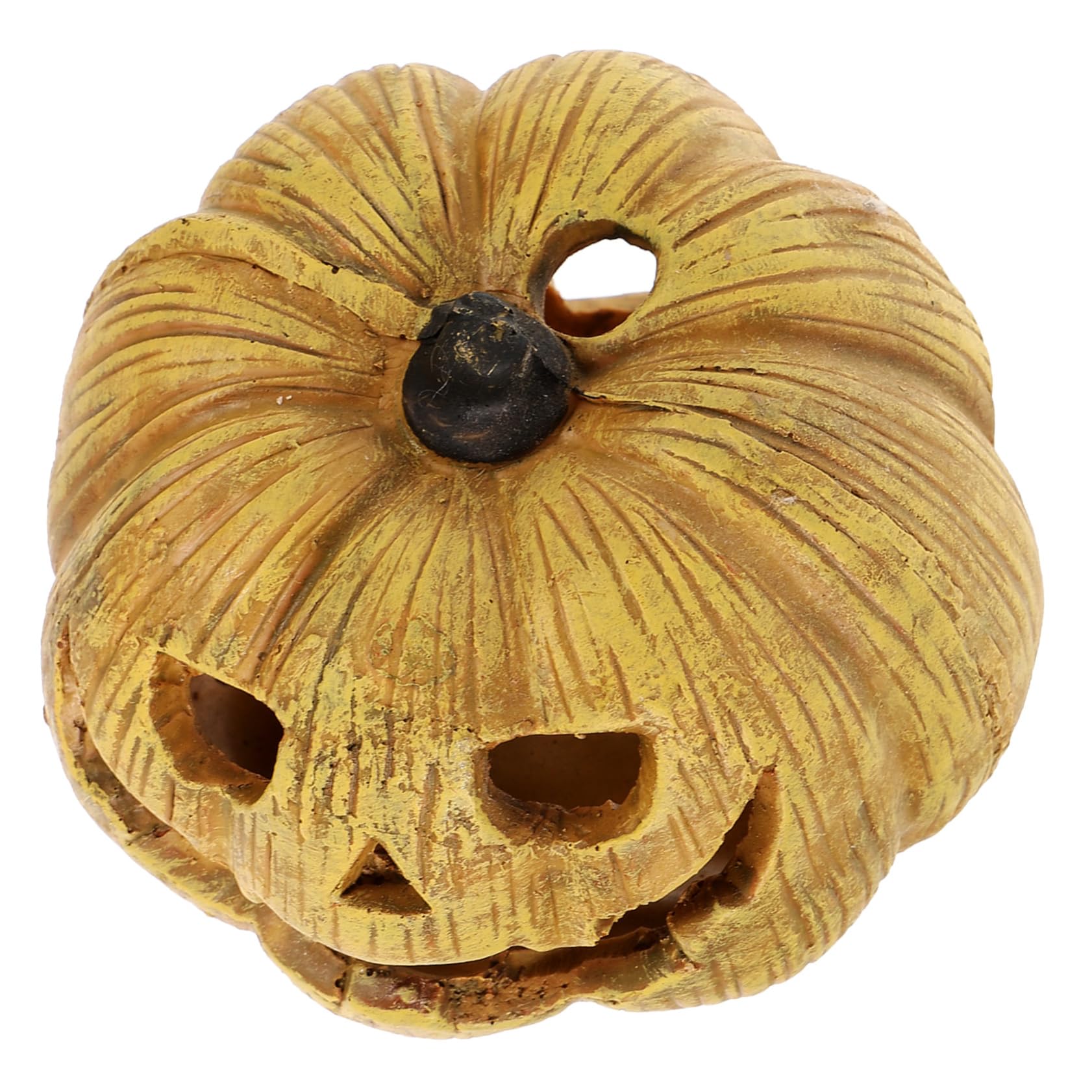 HOUDERCO Pumpkin Shaped Reptile Hideout Cave Creative Resin Decoration for Reptiles Lizards and Amphibians for Terrariums and Halloween Tank Decor Realistic Design