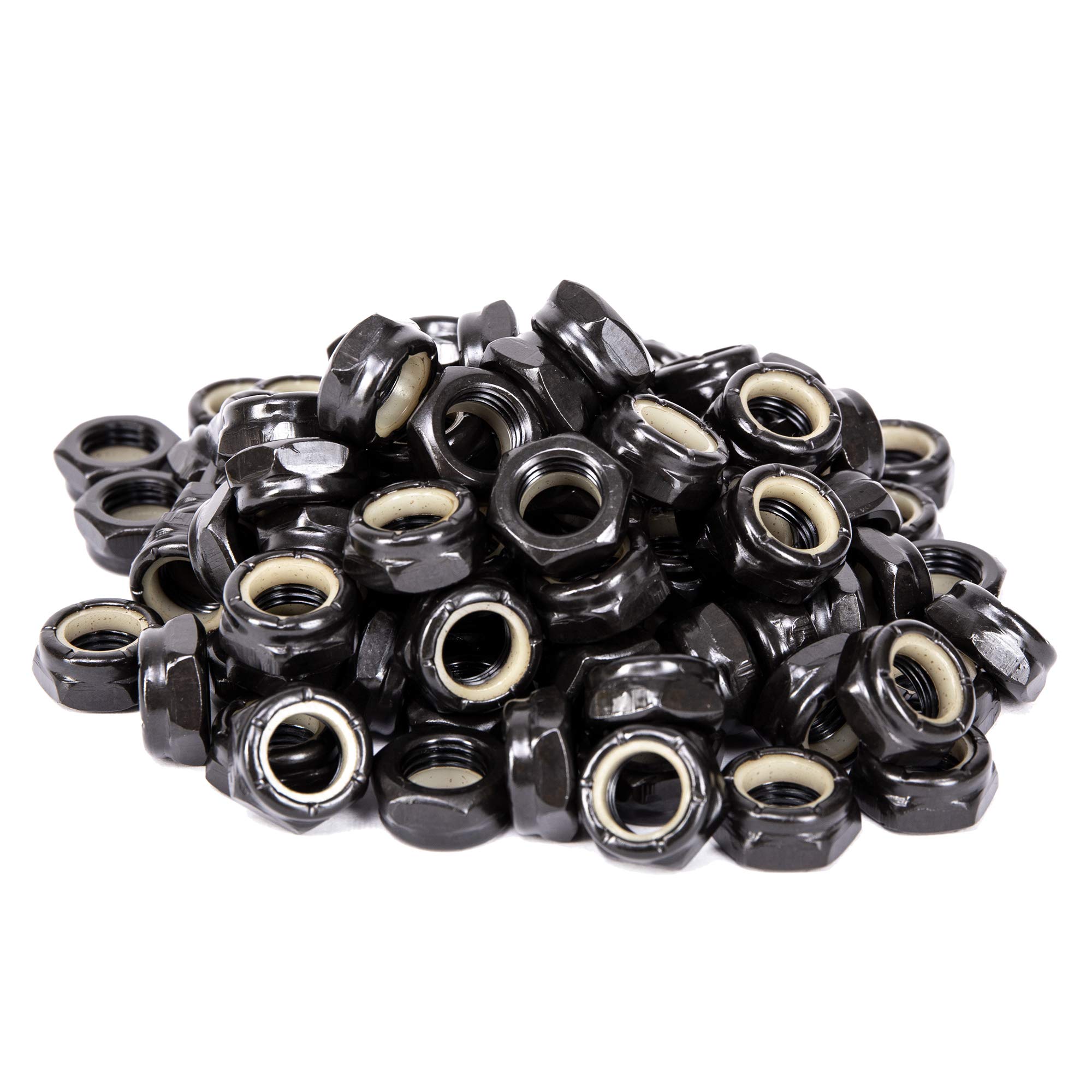 Cal 7 Black 55mm Kingpin Nuts for Skateboards, 100 Pack