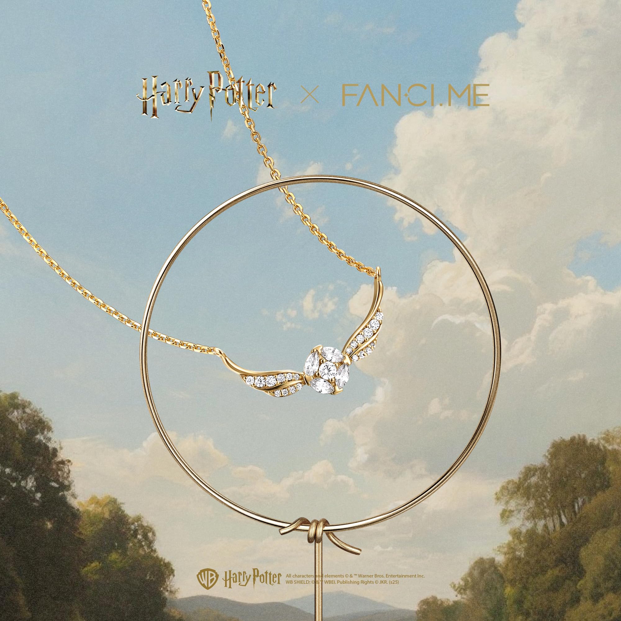 FANCIME X Harry Potter Collaboration – złoty snitch naszyjnik, prezent dla kobiet i dziewcząt