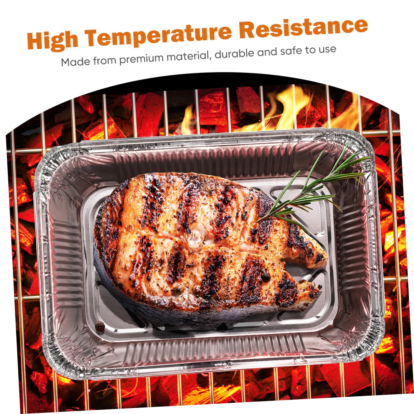 Cabilock 20pcs Square Tin Foil Bbq Trays Outdoor Grill Tray for Outdoor Grill Barbecue Tableware