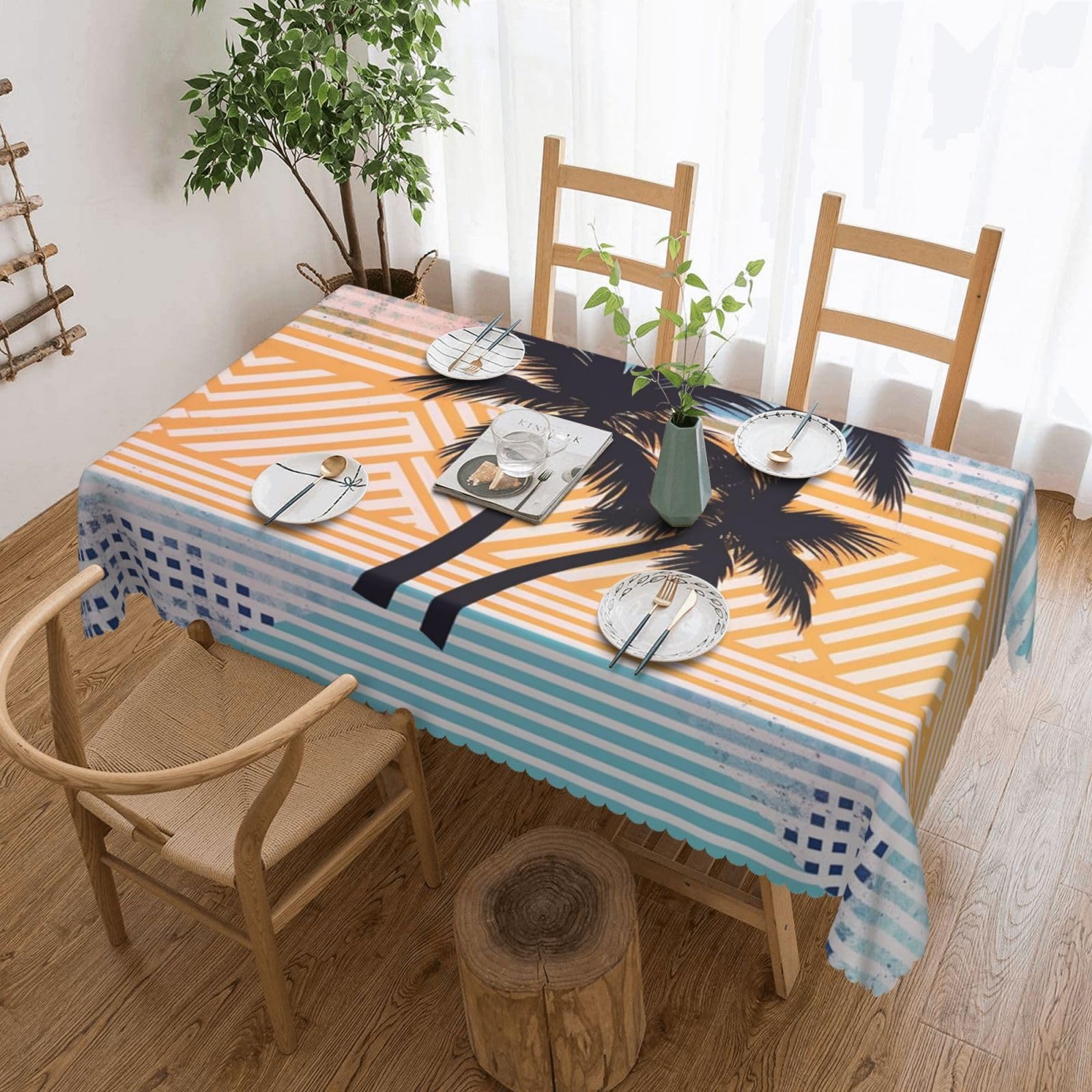 Nappe rectangulaire 137x183 imperméable lavable pour table cuisine et fête
