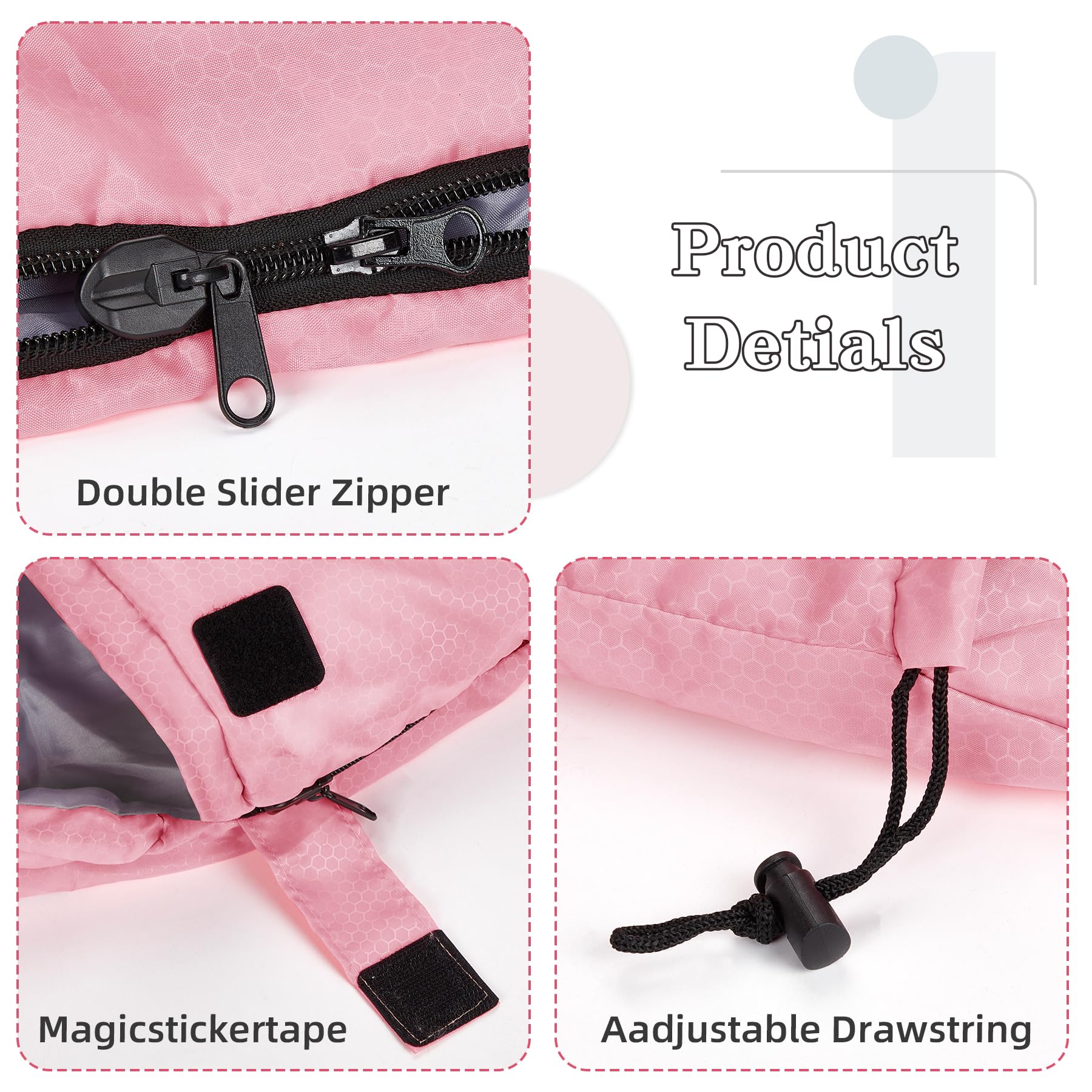 Zusentee Sacco a Pelo Estivo Invernale per Adulti e Bambini, Sacci a Pelo 4 Stagioni in Resistenti Impermeabile Ultraleggero e Compatto, Portatile Busta Rettangolare per Campeggio