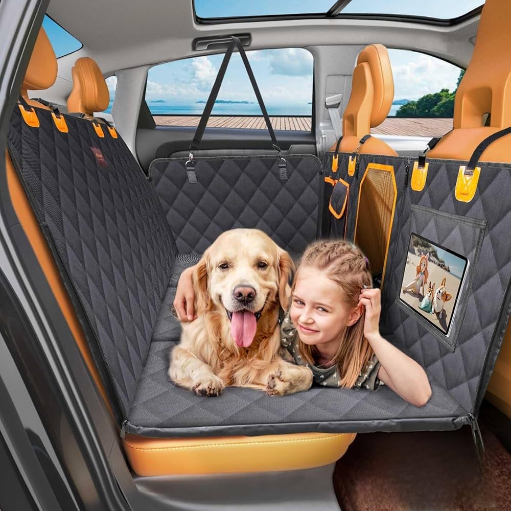 Back Seat Extender For Dogs,Hard Botto Dog Car Seat Cover For Back Seat,Waterproof Dog Car