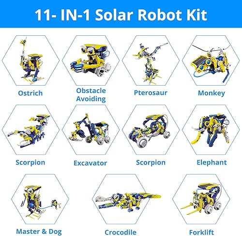 Miniatura 5 de OUTOGO - Proyectos STEM para niños de 8 a 12 años juguetes de robot solar para niños de 8 a 9 a 10 años kits de experimentos científicos de