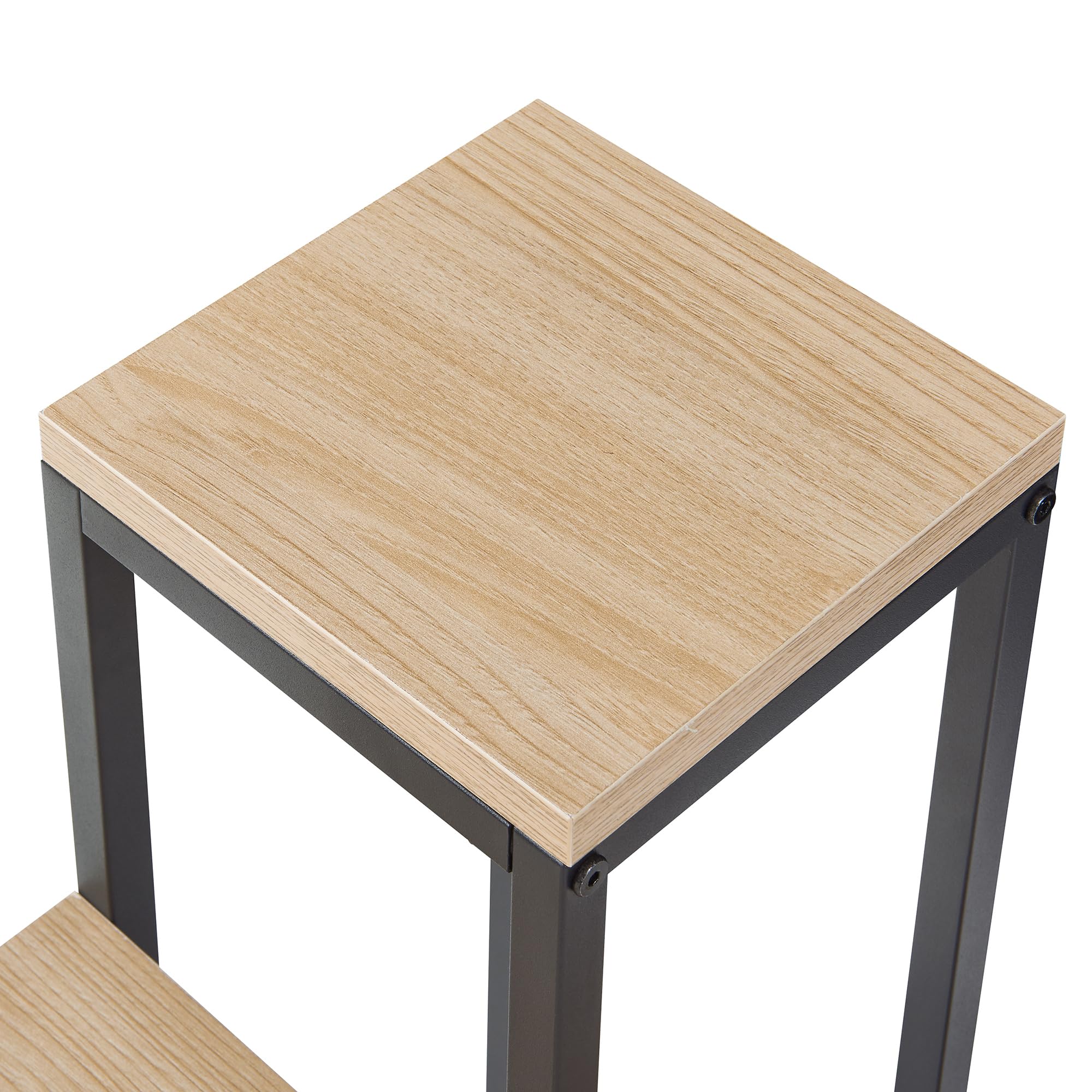 [en.casa] Scaffale Porta Piante a Gradoni Mobile Espositore per Vasi Fiori con 4 Ripiani a Diverse Altezze Supporto Piante a 4 Livelli 67 x 34 x 34 cm - Nero / Effetto Rovere