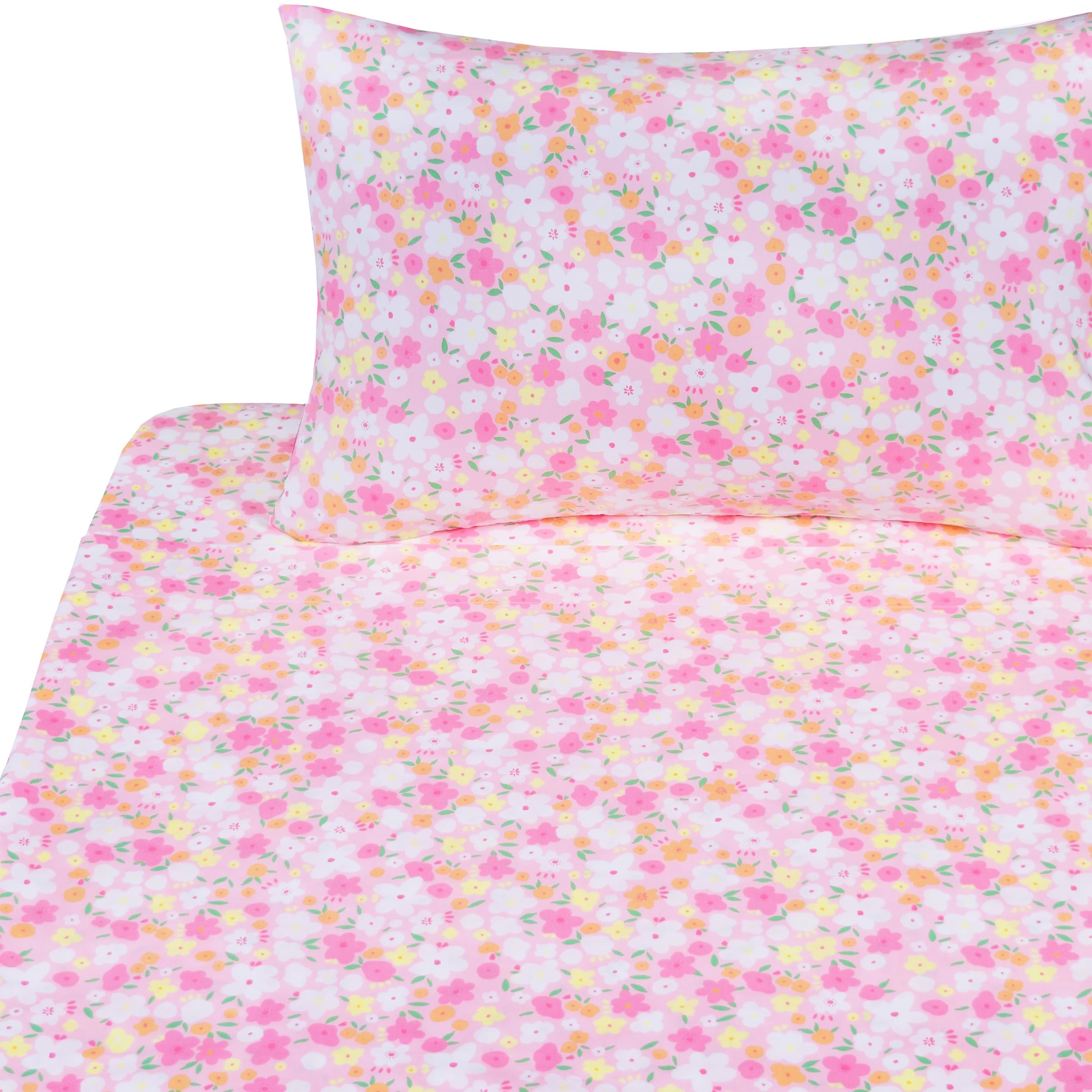 J-pinno Juego de sábanas de 3 piezas para niños y niñas, 100 % algodón, diseño de dibujos animados, 100 % algodón, sábana encimera, sábana bajera y funda de almohada