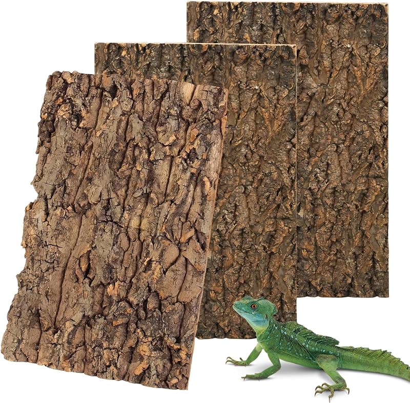 LZYDKH Corteccia di sughero, 3 pezzi, per terrario, in sughero, decorazione per albero, corteccia di sughero, per rettili, come Geco, Bartagame e tartarughe, 15 x 30 cm