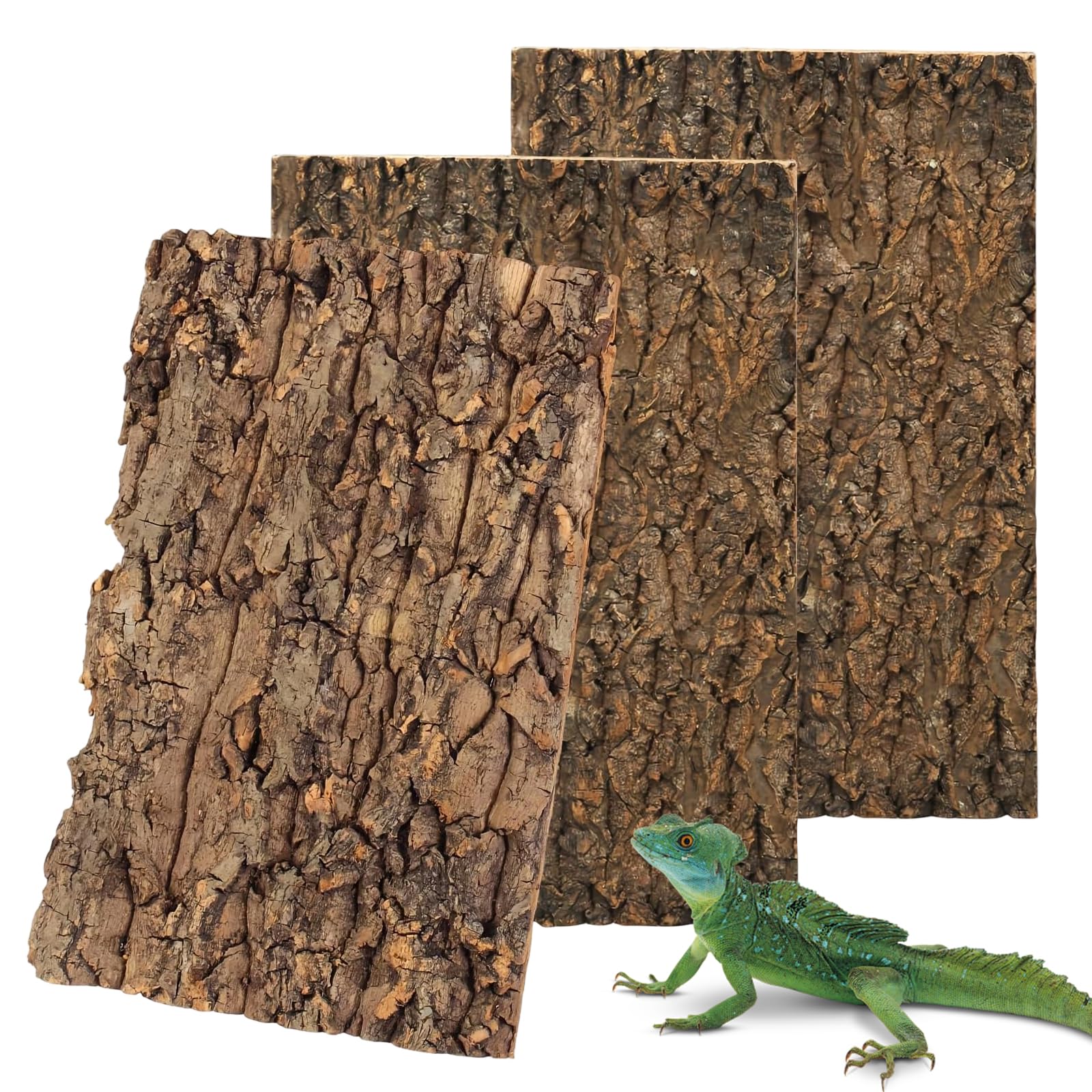 LZYDKH Corteccia di sughero, 3 pezzi, per terrario, in sughero, decorazione per albero, corteccia di sughero, per rettili, come Geco, Bartagame e tartarughe, 15 x 30 cm - 2