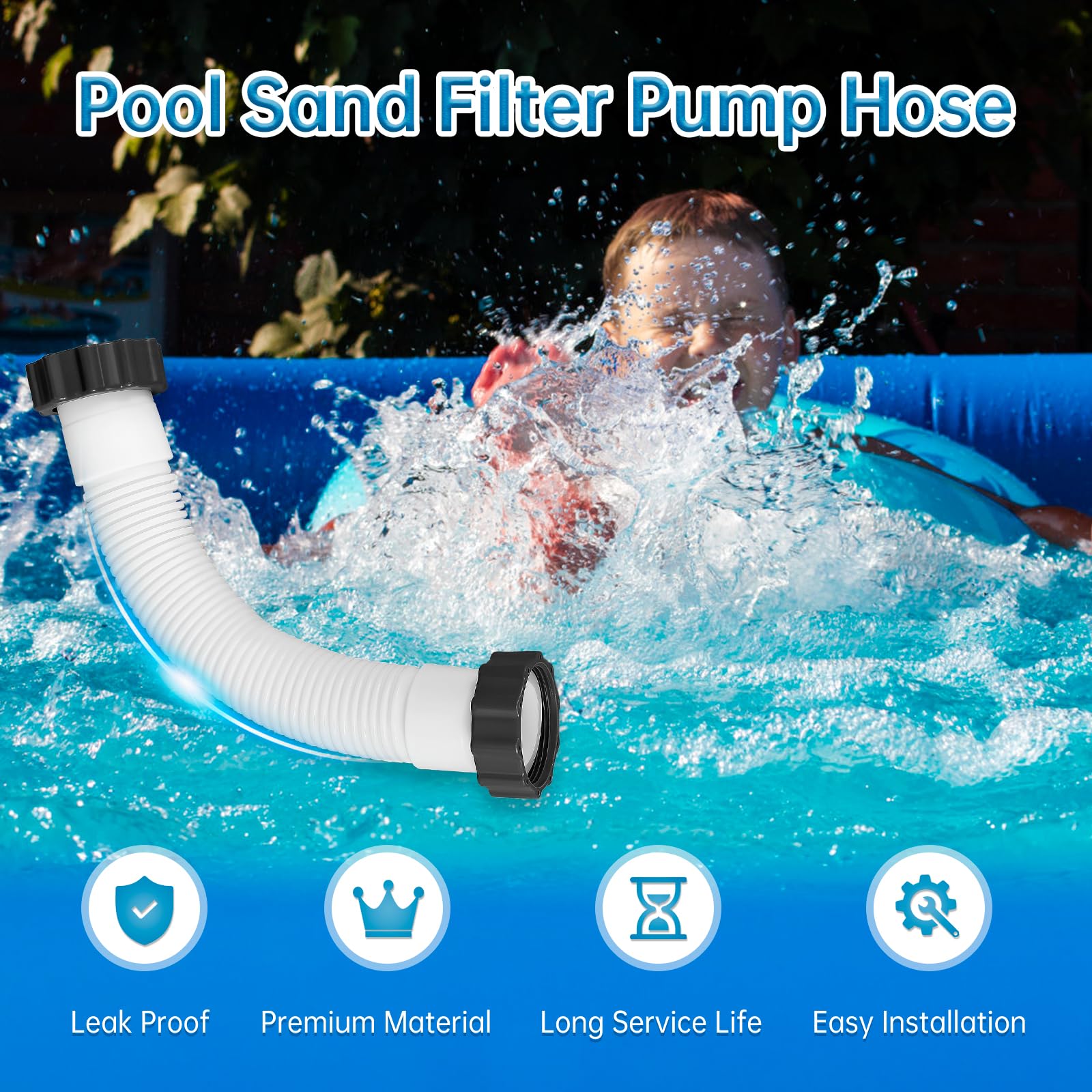 Amazon.com : 11763 Pool Sand Filter Pump Hose 10'' with Gaskets