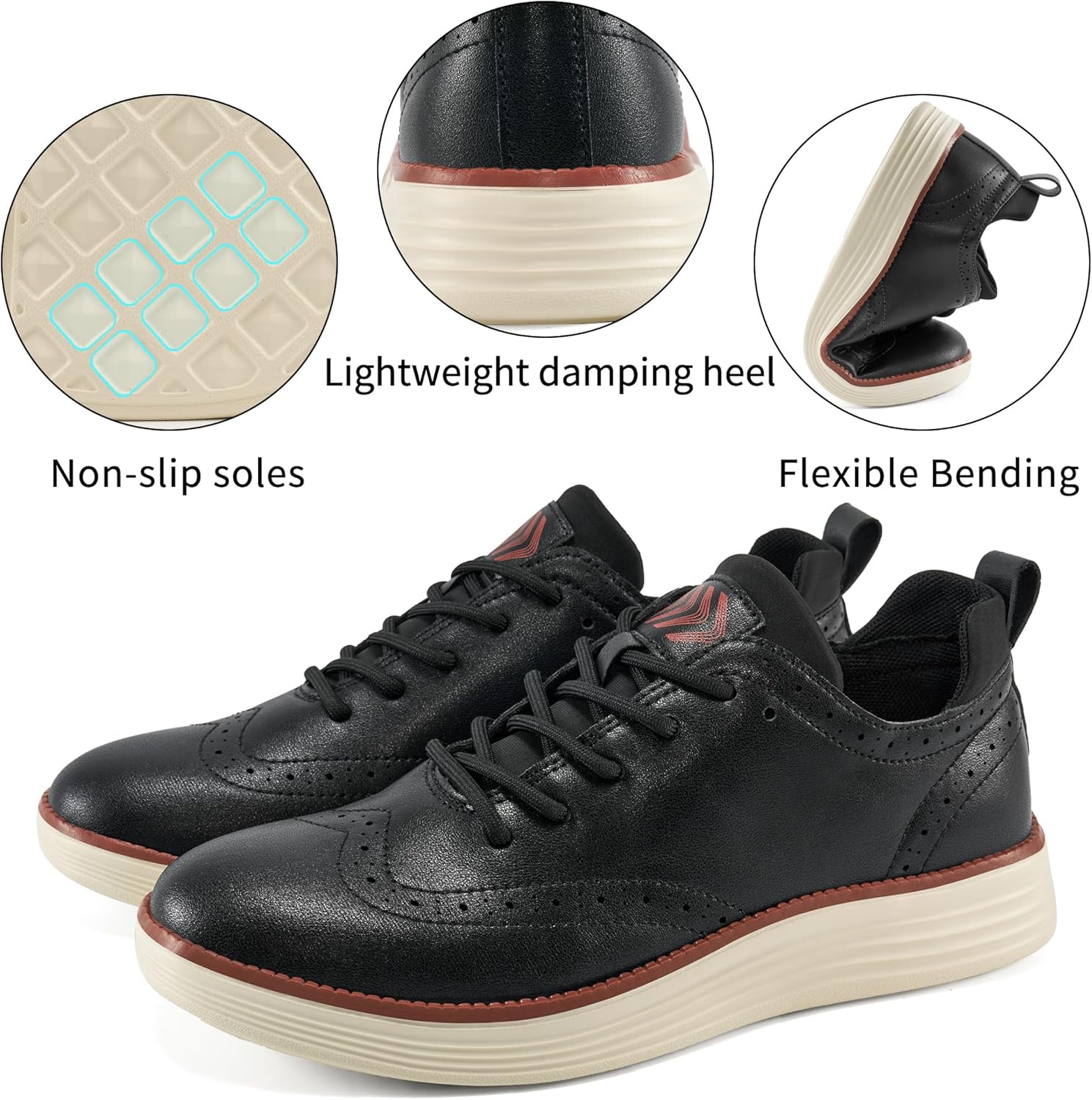 Ablanczoom Mens Dress Shoes Oxford: Casual Comfortable Sneakers Formal Business Office Wedding Shoes - Image 5