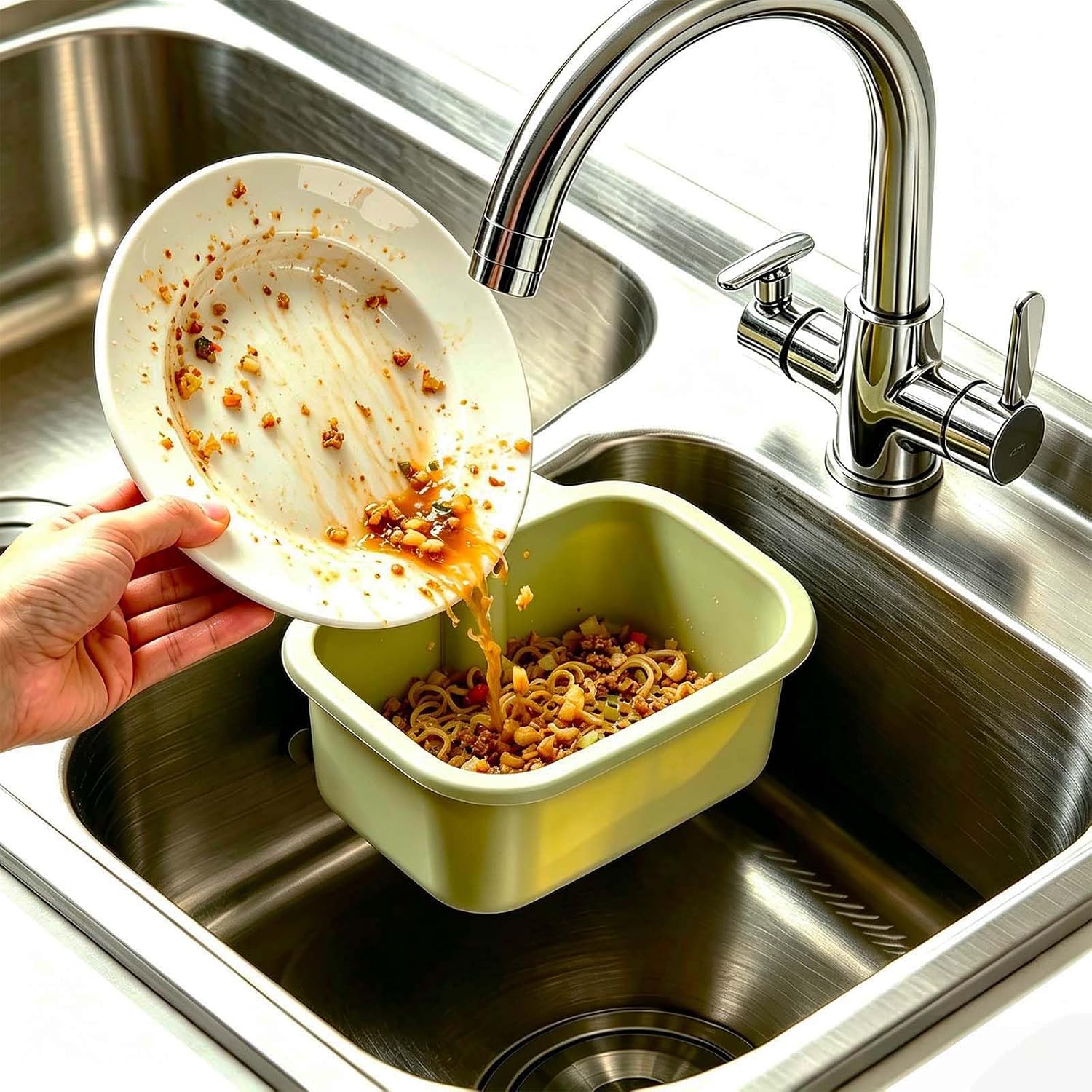 Multifunctional Hanging Sink Drain Strainer Basket, Green