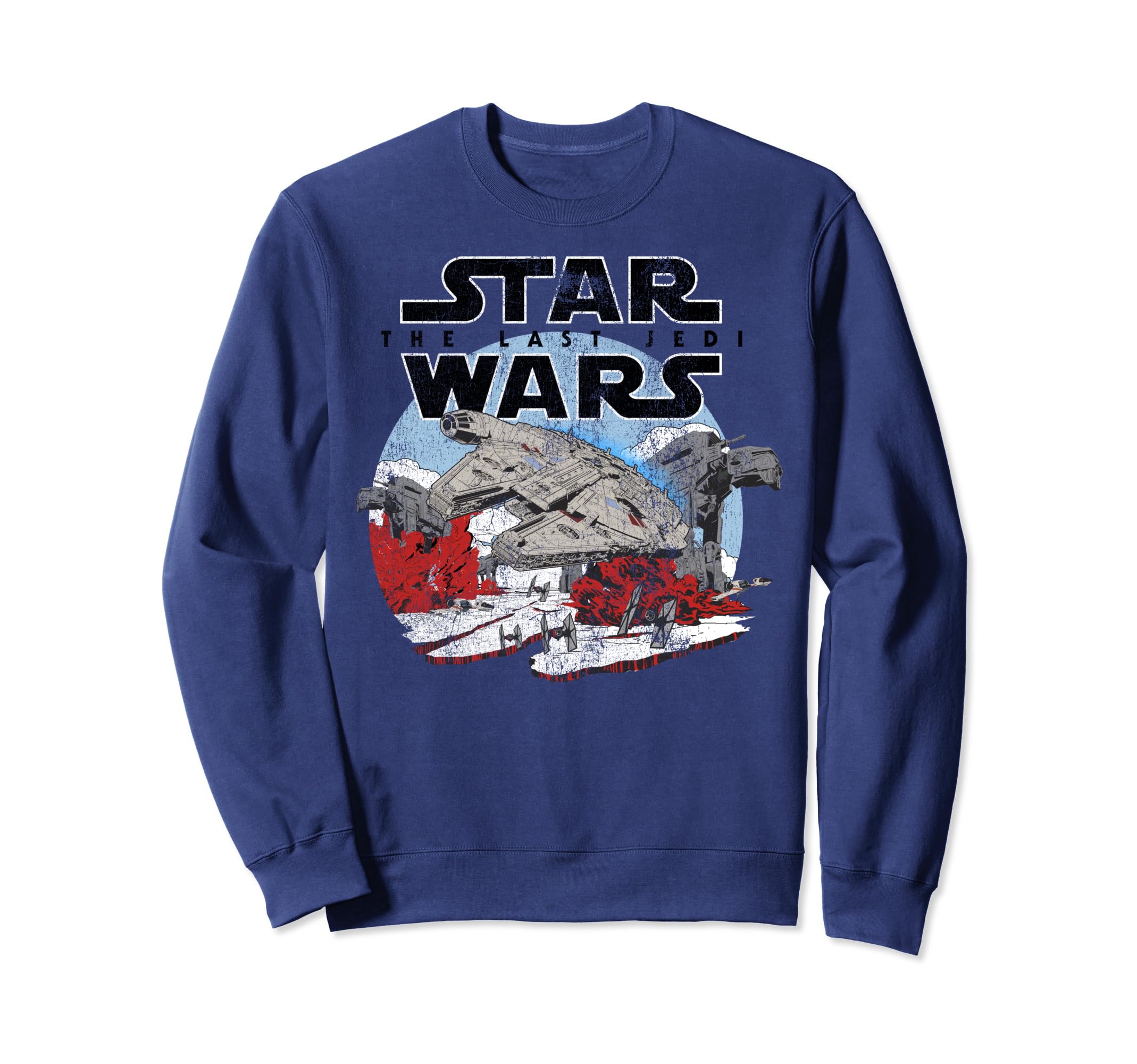 Star Wars Last Jedi Falcon Battle Vintage Sweatshirt, Blue
