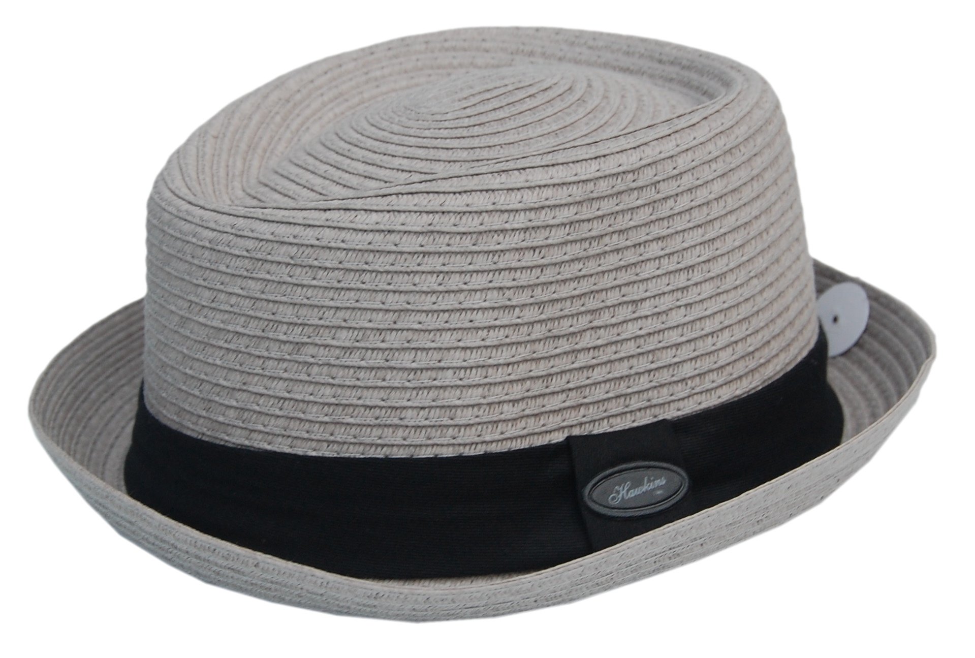 Pork Pie Strohhut Hellgrau Sommer Stroh Hut Naturbast Cap Sonnenschutz Sonnenhut PP03 (57)