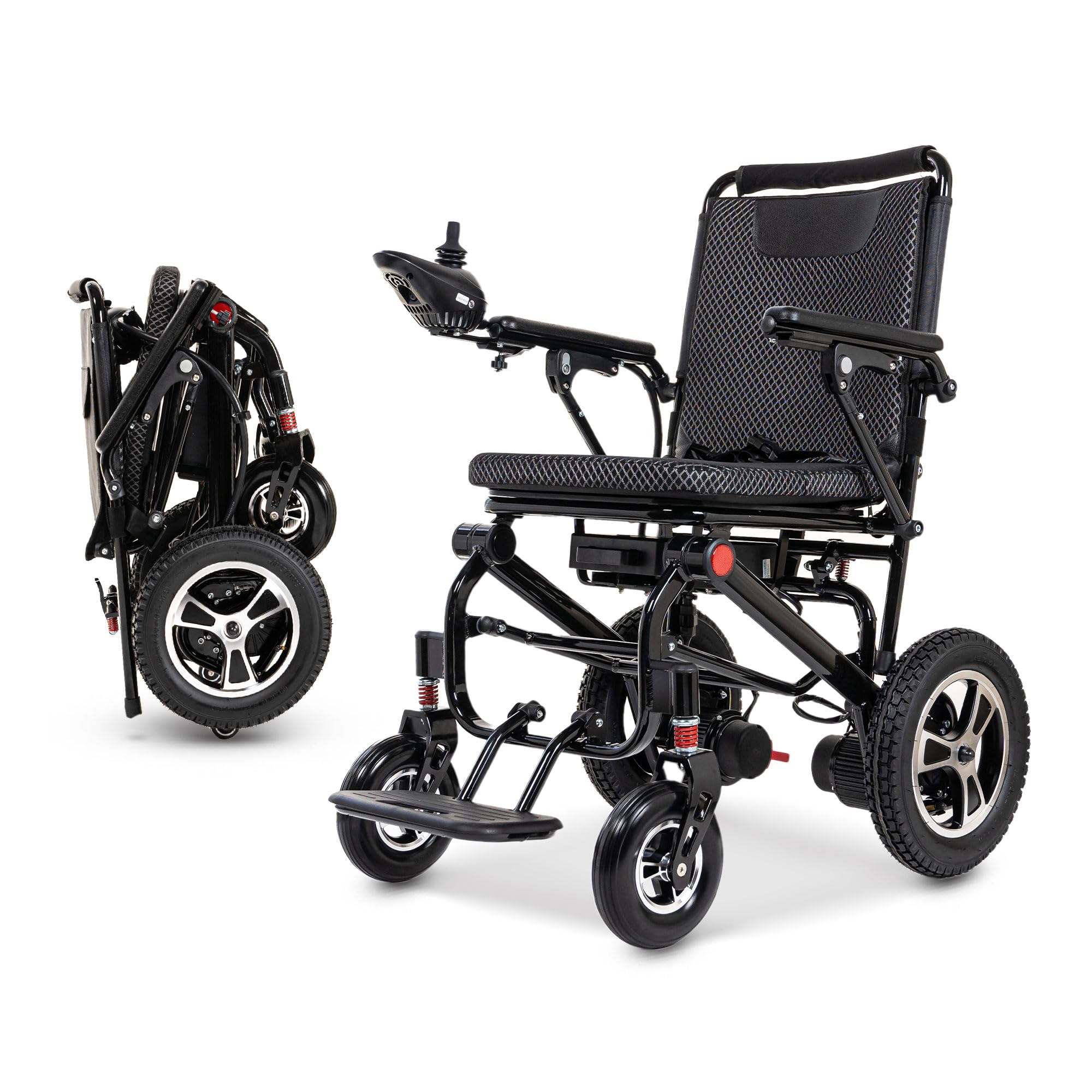 WX7000 Electric Wheelchairs for Adults - Lightweight Foldable All Terrain Motorized Wheelchair for Adults- Portable Power Wheel Chair for Seniors - Silla de Ruedas Electrica (Black)
