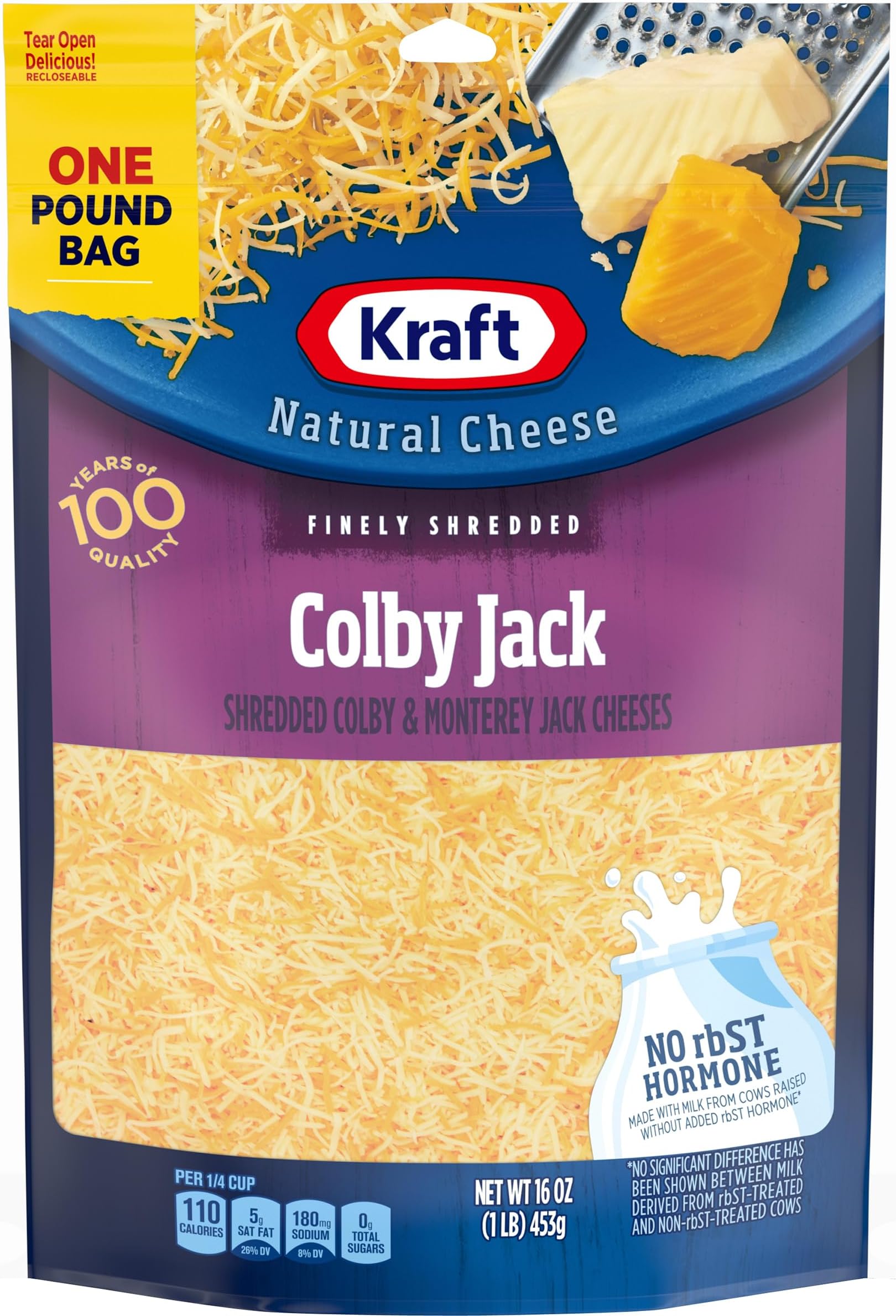 Kraft Finely Shredded Natural Colby Jack Shredded Cheese (16 oz Pouch)