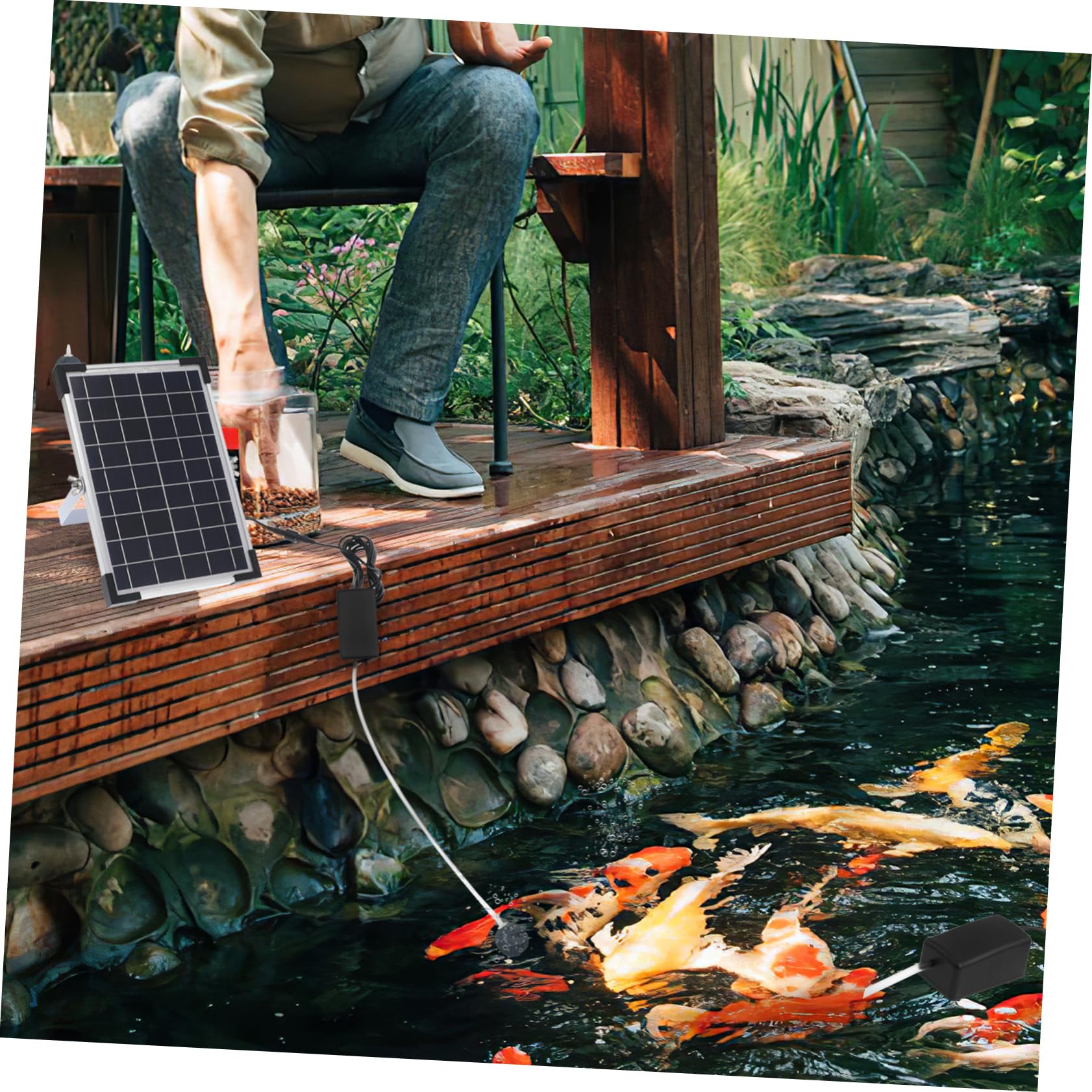 ibasenice Solar-teichbelüfterpumpe Mit Solarpanel Für Aquarien Und Gartenteiche Energiesparende Wasserpumpe Mit Variablen Durchflussraten Für Sauerstoffzufuhr Und Wasserzirkulation