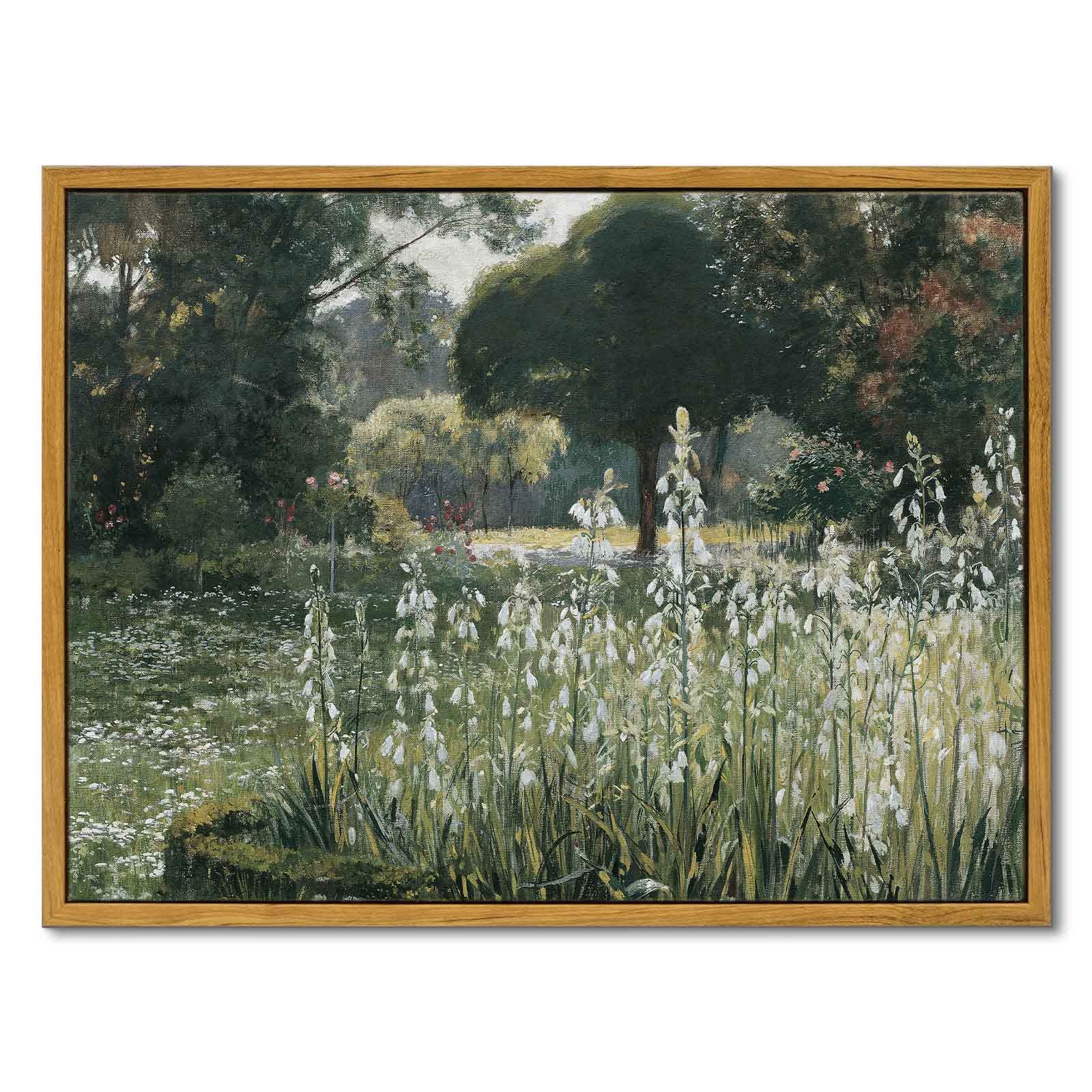 InSimSea Framed Wall Art for Living Room Room Decor Classical Oil Painting Canvas Prints Sommerhyazinthen Vintage Wall Art Home Decor 12x16in