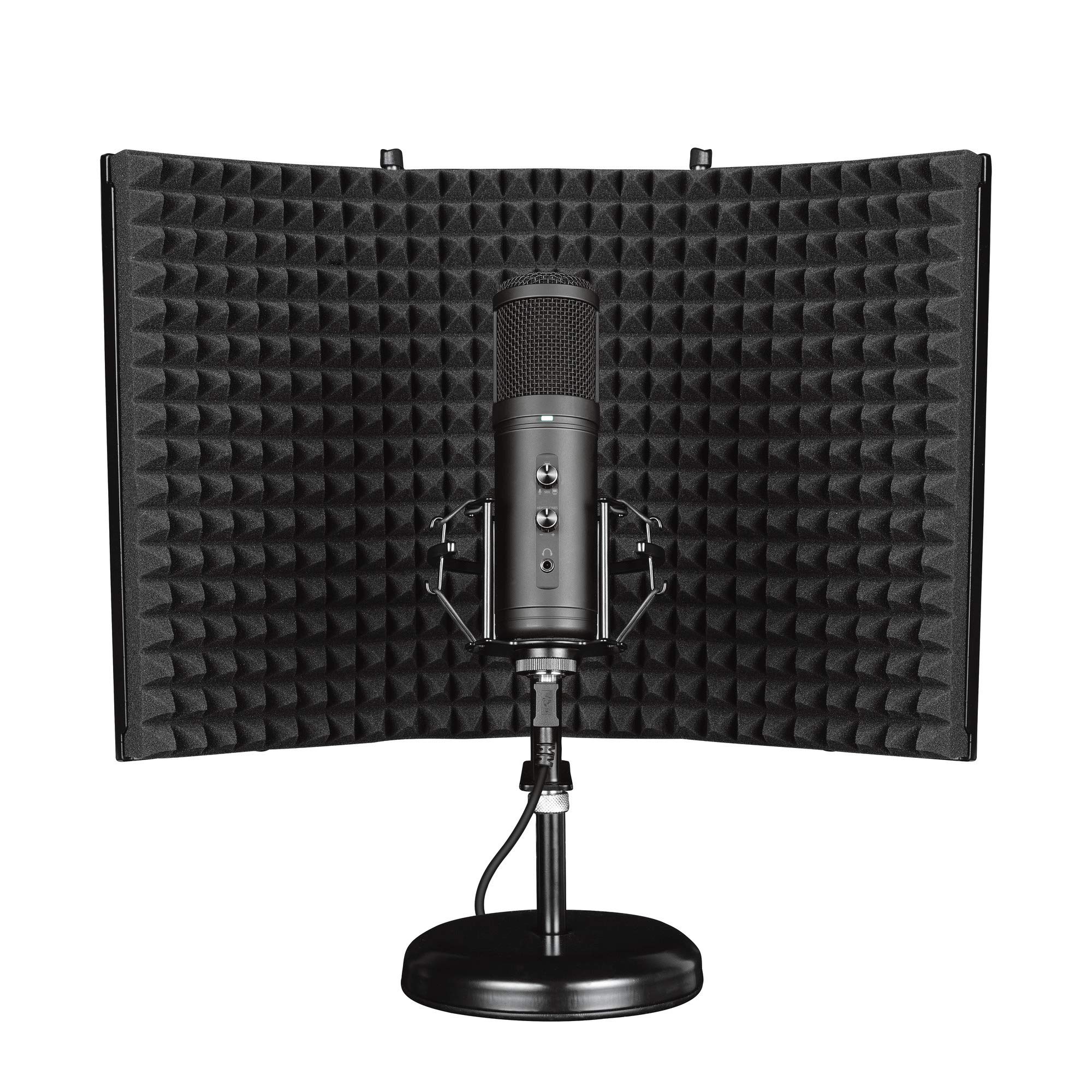 Trust Gaming 23874 GXT Micrófono Profesional con Pantalla Absorbente GXT 259 Rudox, Micrófono USB de Condensador para Cantar, Estudio, Grabación, PC, Podcast, Streaming, Voz, Youtube