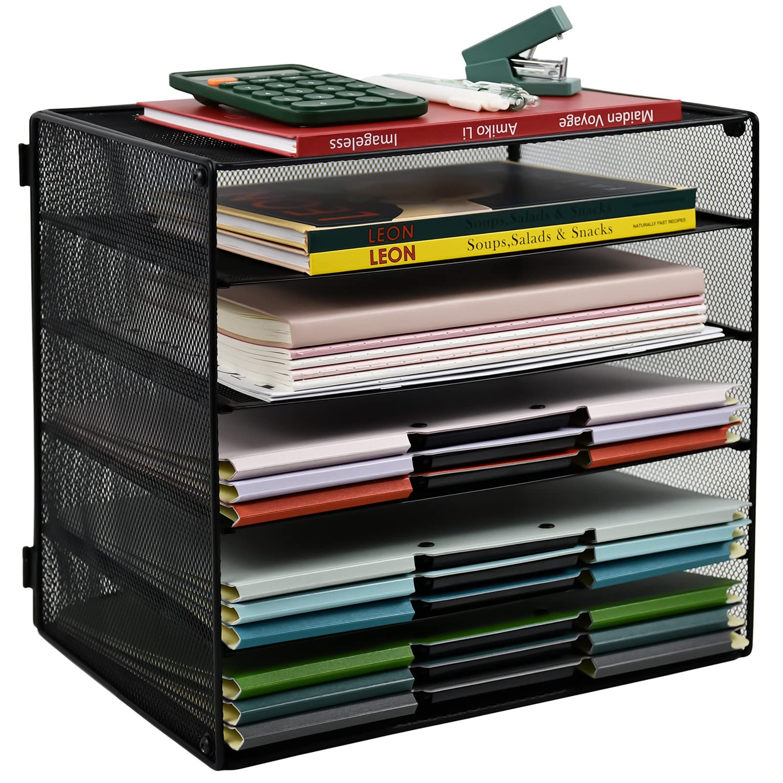 Buy GDINDINFAN 5 Tier Paper Letter Tray, Mesh Desk File Organizer Mail